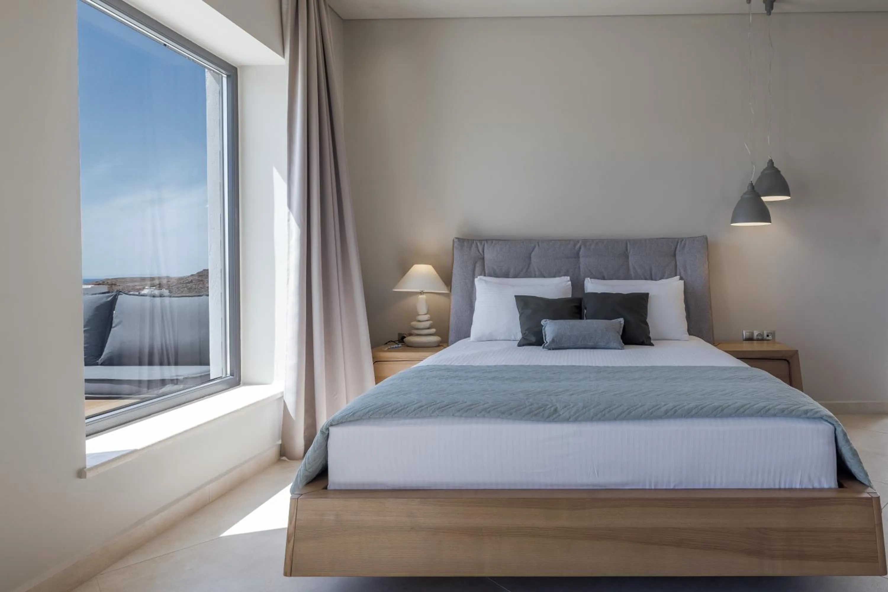 View (from property/room), Bed in El Mar Naxos