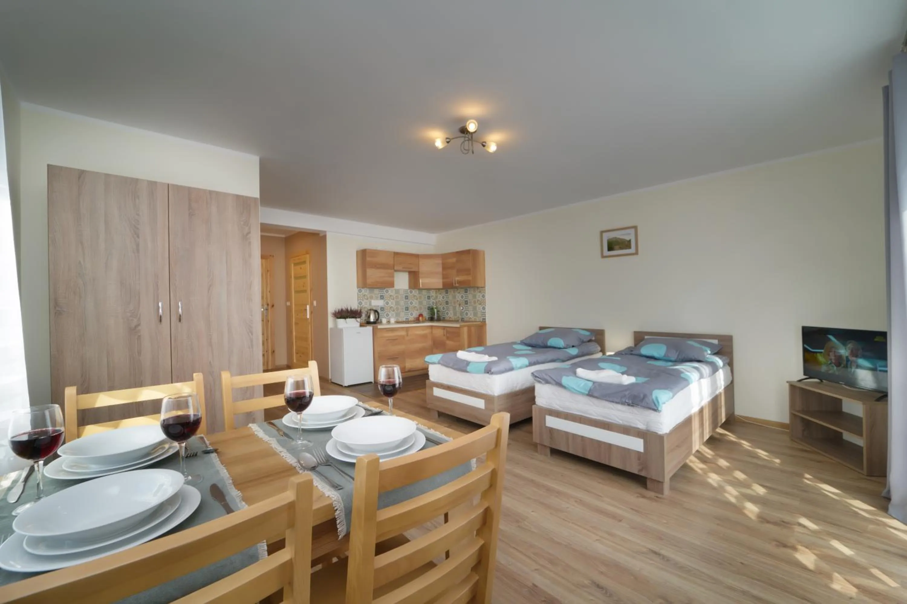 Kitchen or kitchenette, Bed in Apartamenty Berg Karpacz