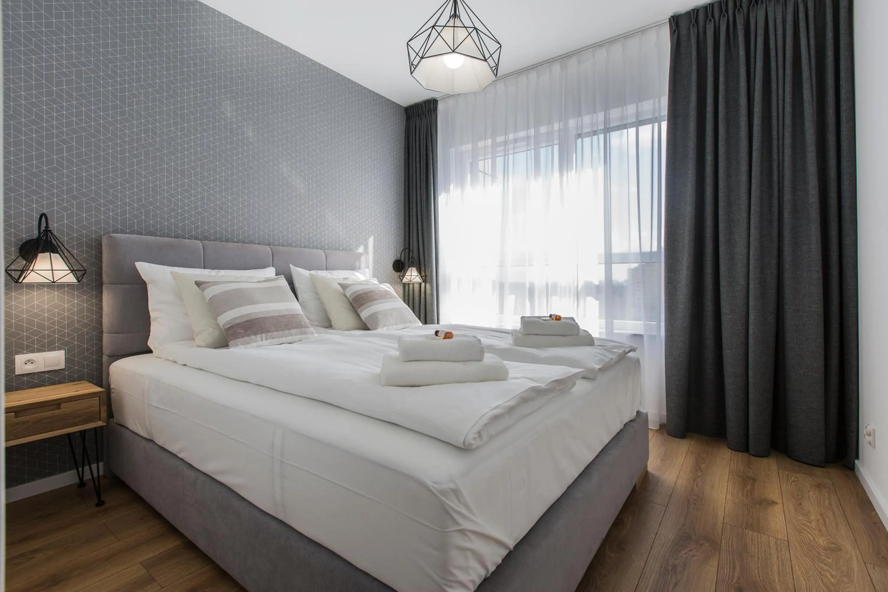 Bedroom, Bed in Symphony Baltica Towers Apartamenty