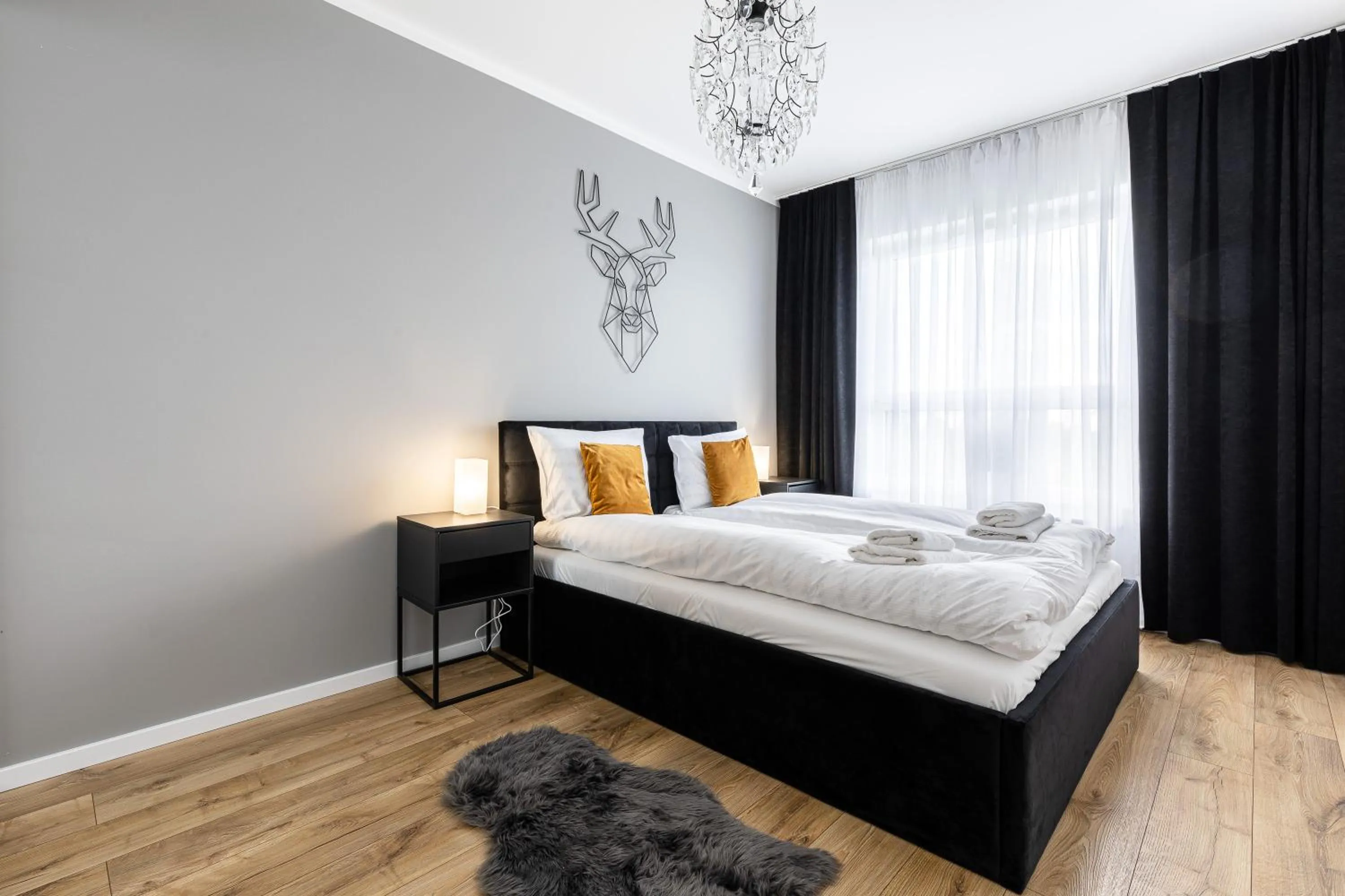 Bedroom, Bed in Symphony Baltica Towers Apartamenty