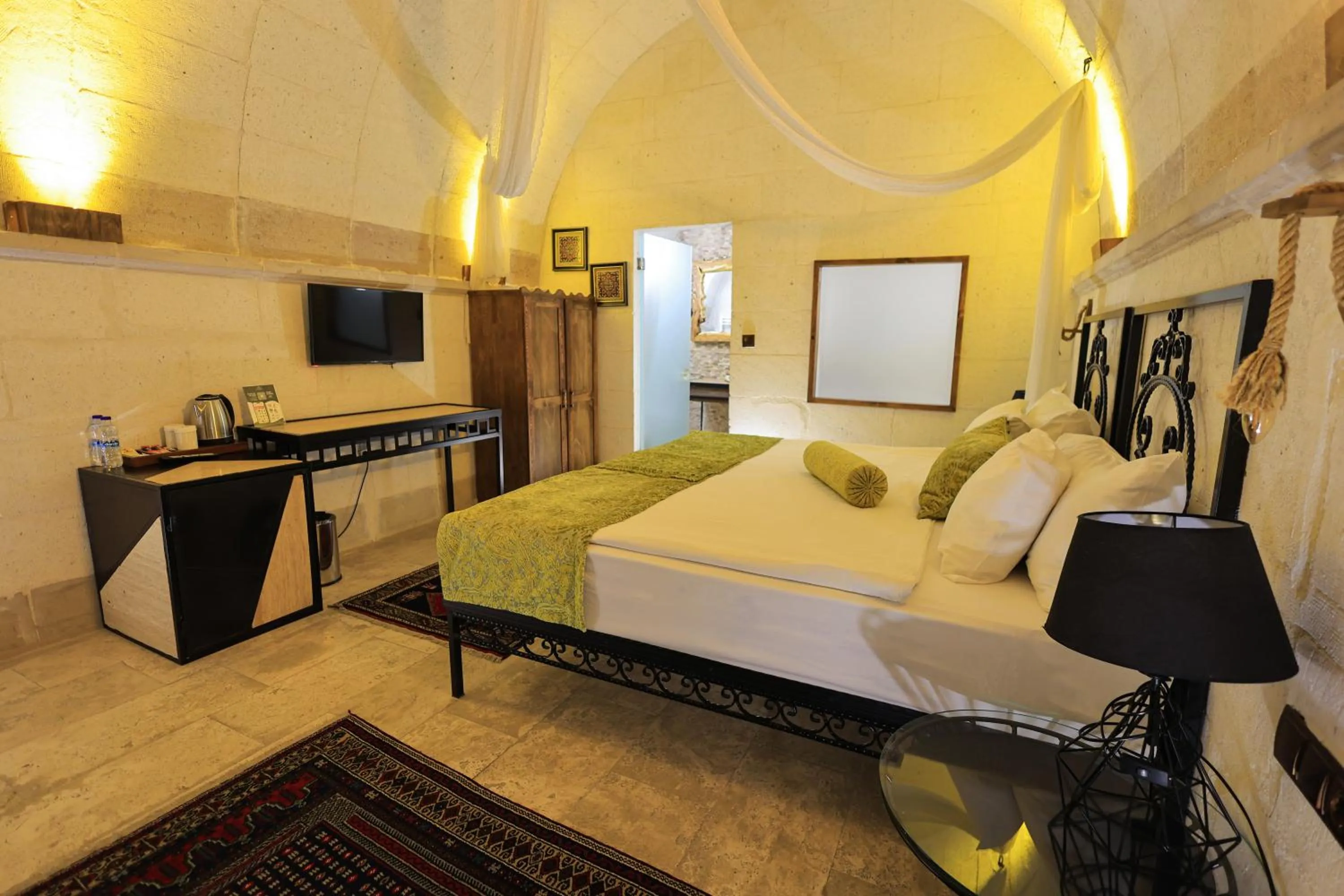 Bed in Ortahisar Cave Hotel