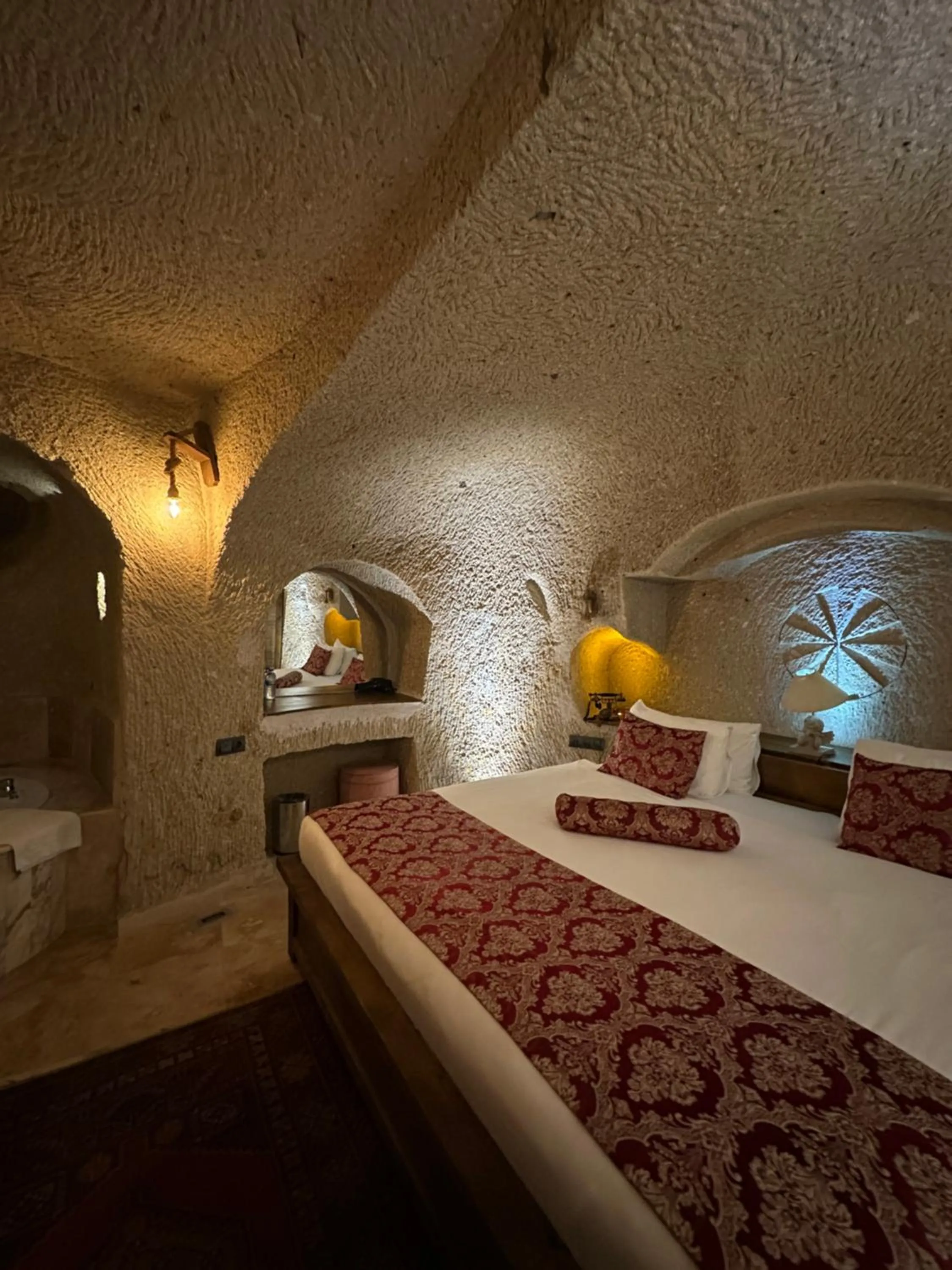Bed in Ortahisar Cave Hotel