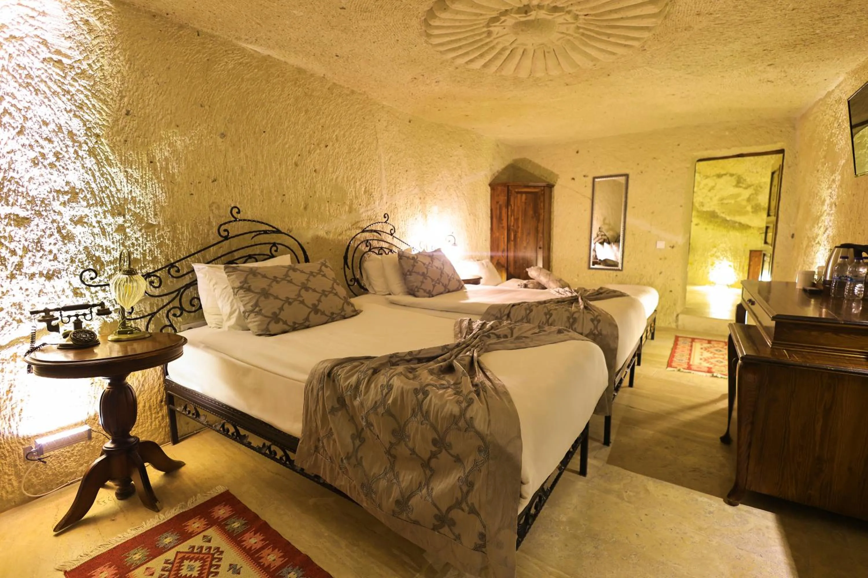 Bed in Ortahisar Cave Hotel