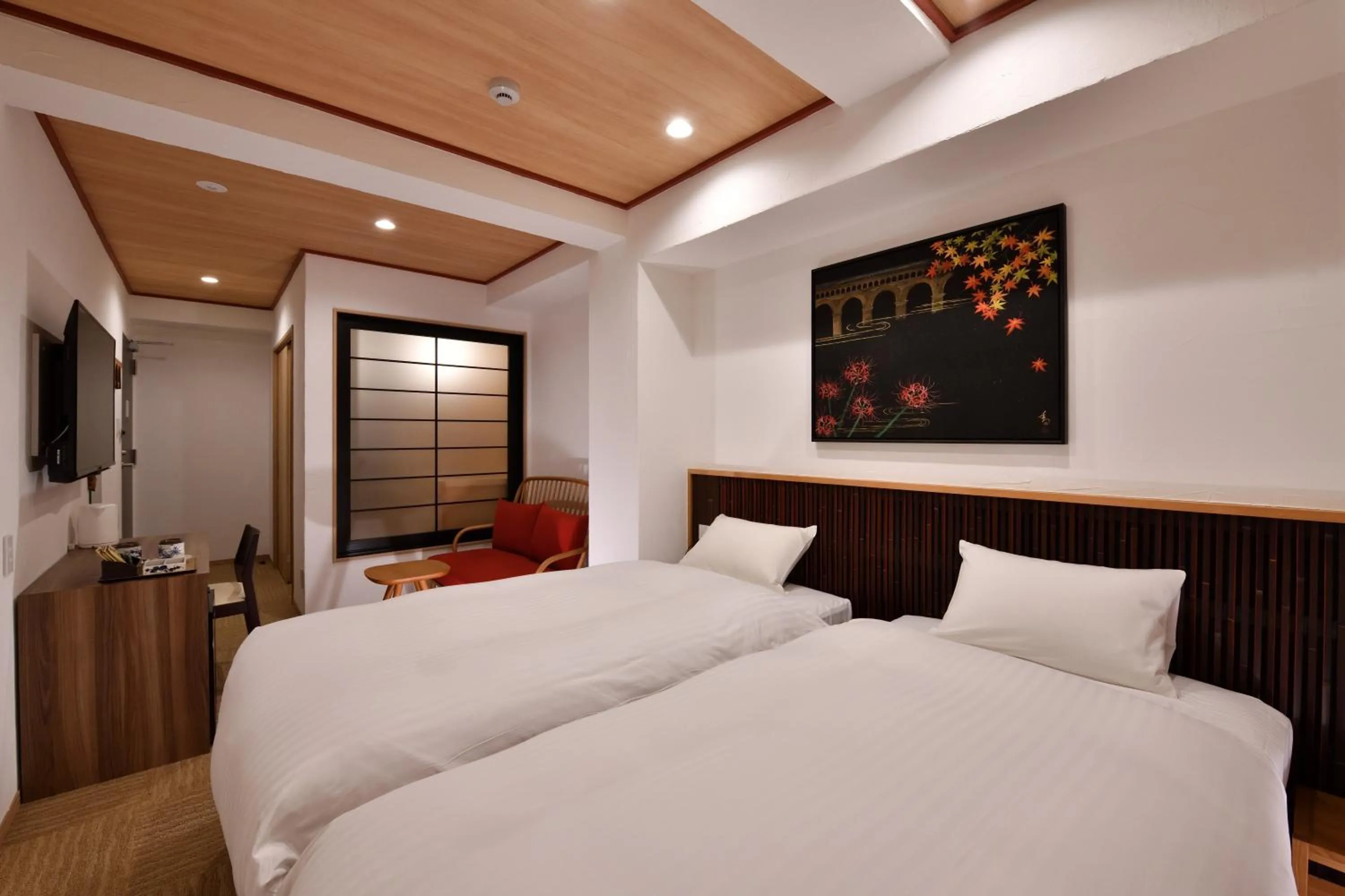 Bedroom, Bed in Wanosato Kyoto Musee