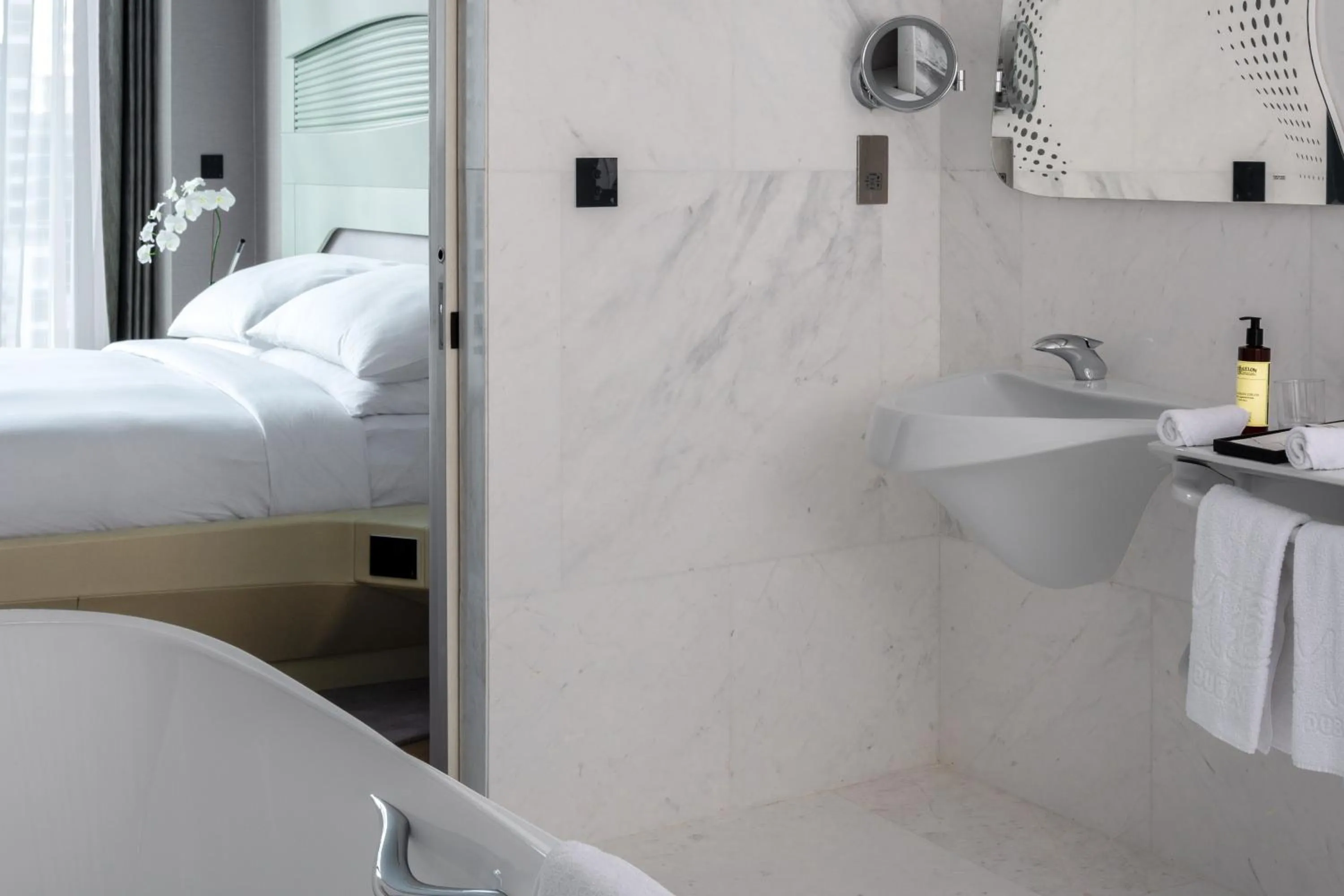 Bathroom, Bed in ME Dubai by Meliá