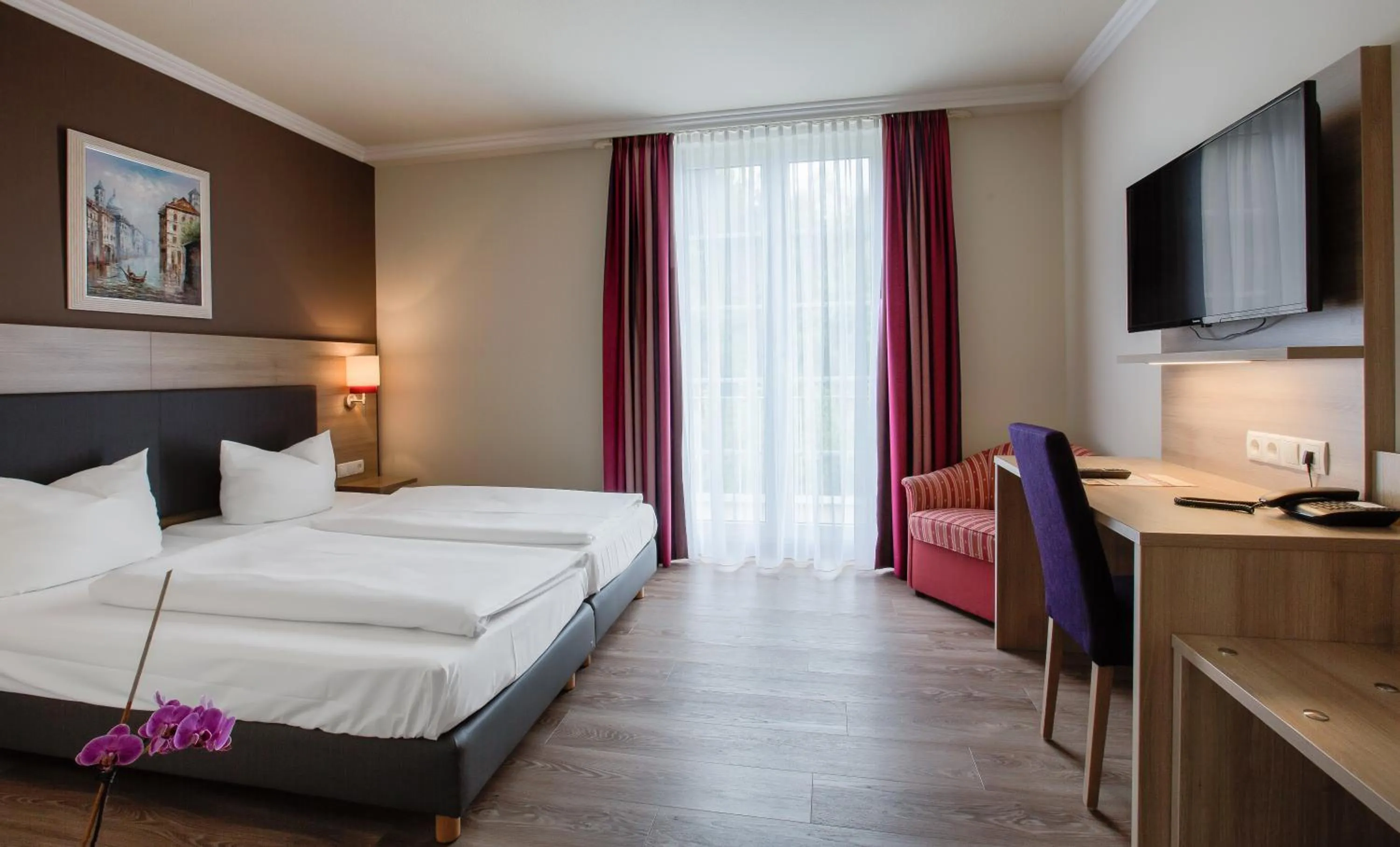 Bed in Hotel Rosenhof bei Bamberg