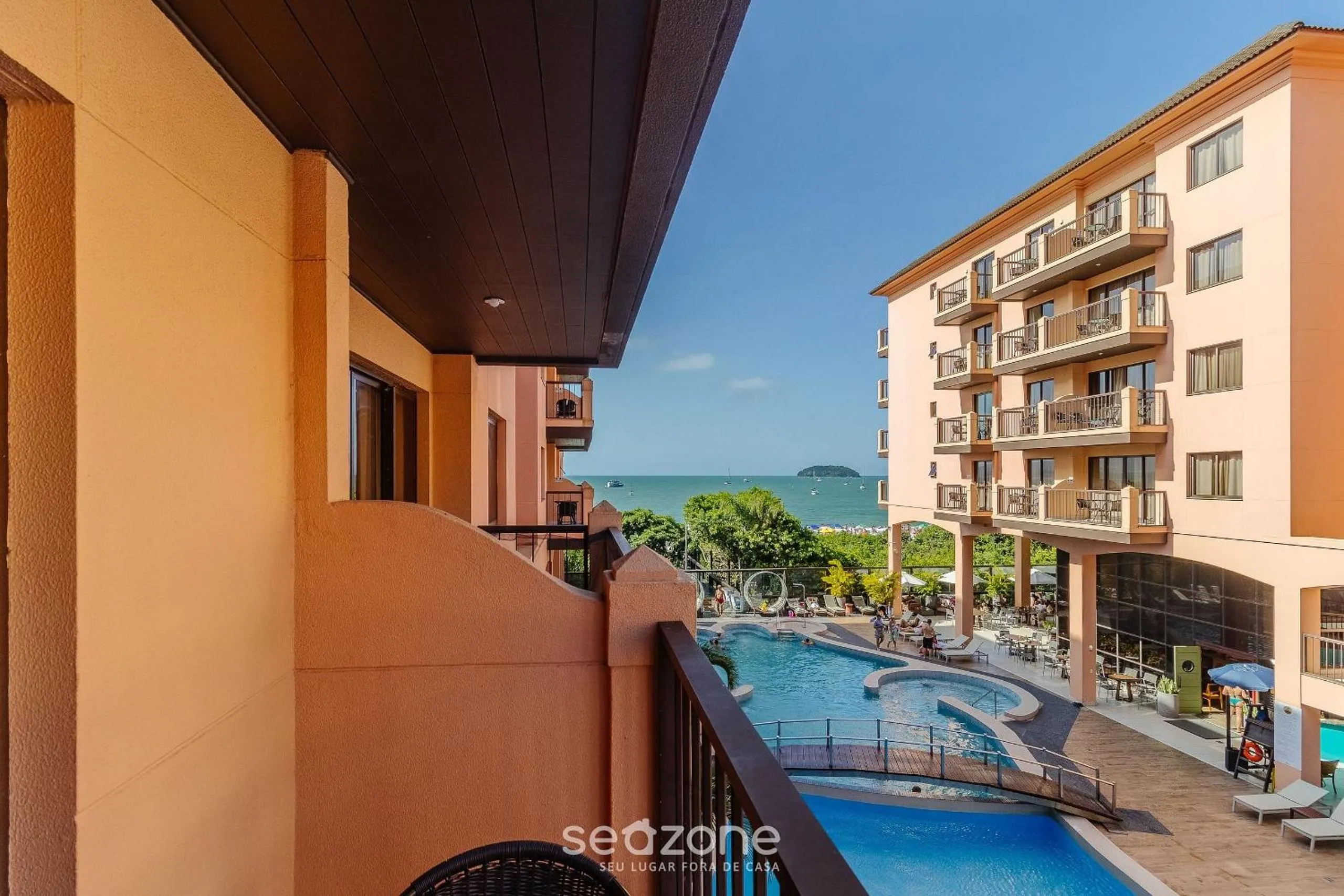 Balcony/Terrace in Estúdios Modernos em Resort pé na areia - Jurerê Beach Village JBVJR