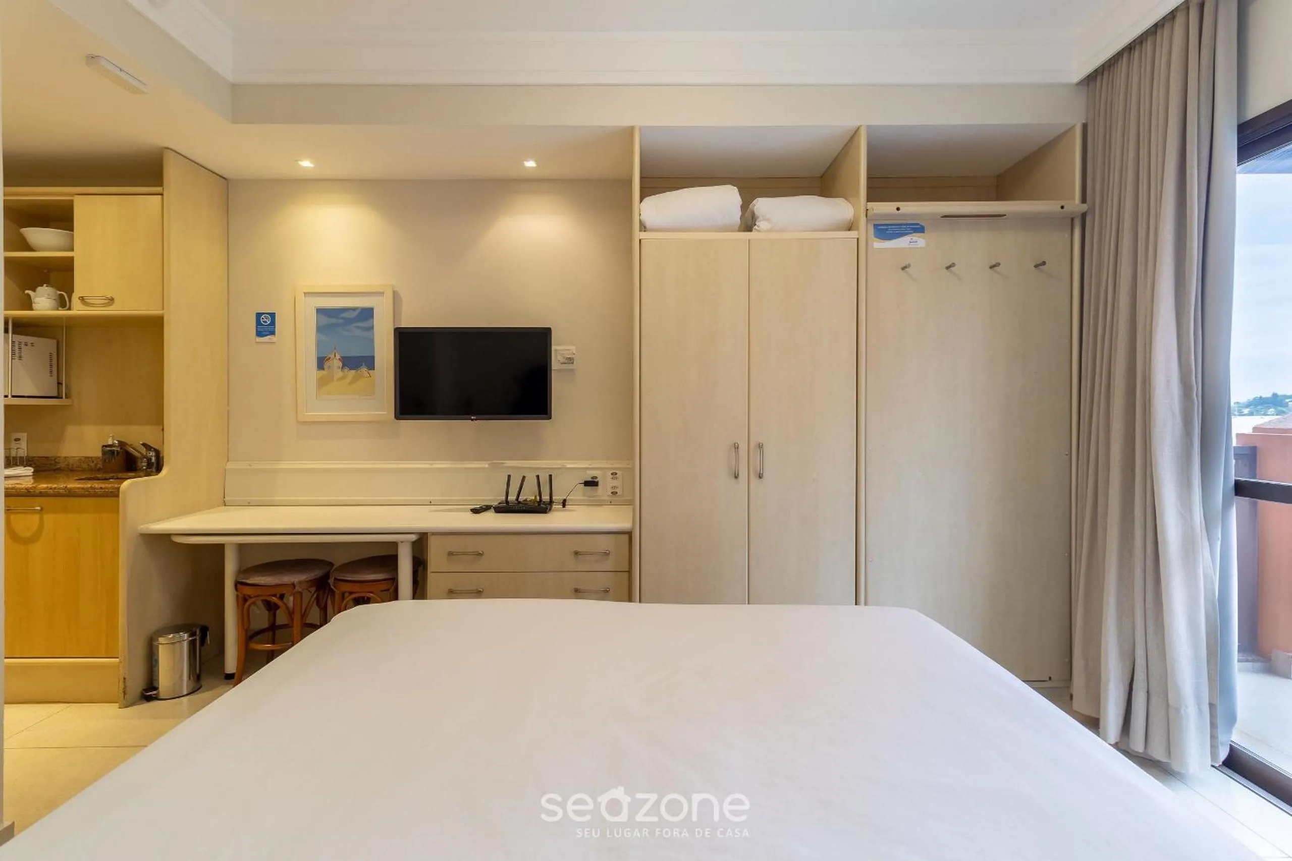 TV and multimedia, Bed in Estúdios Modernos em Resort pé na areia - Jurerê Beach Village JBVJR