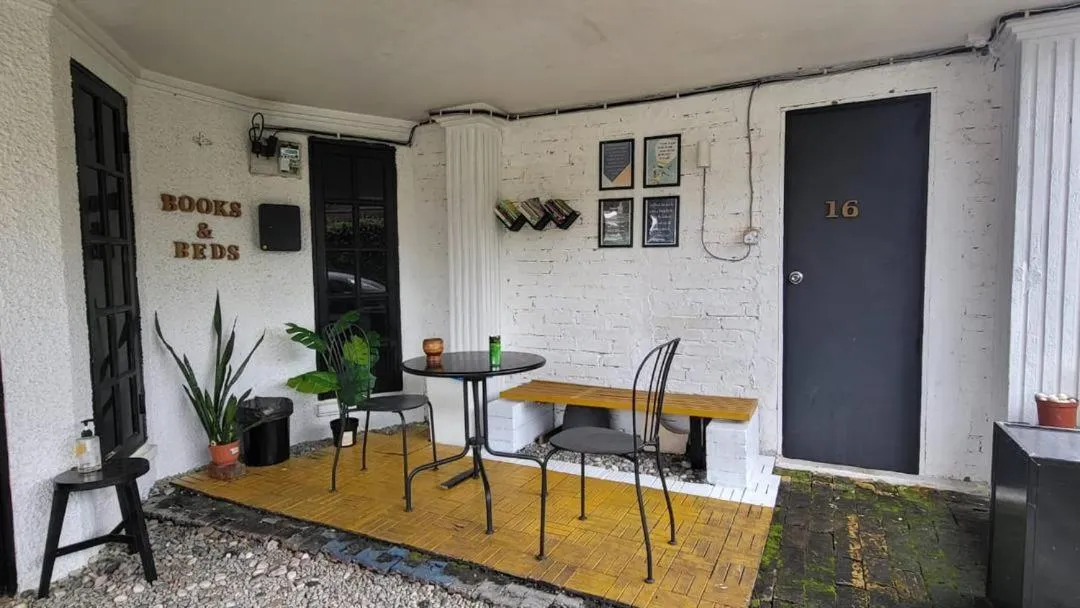 Seating area in Books & Beds