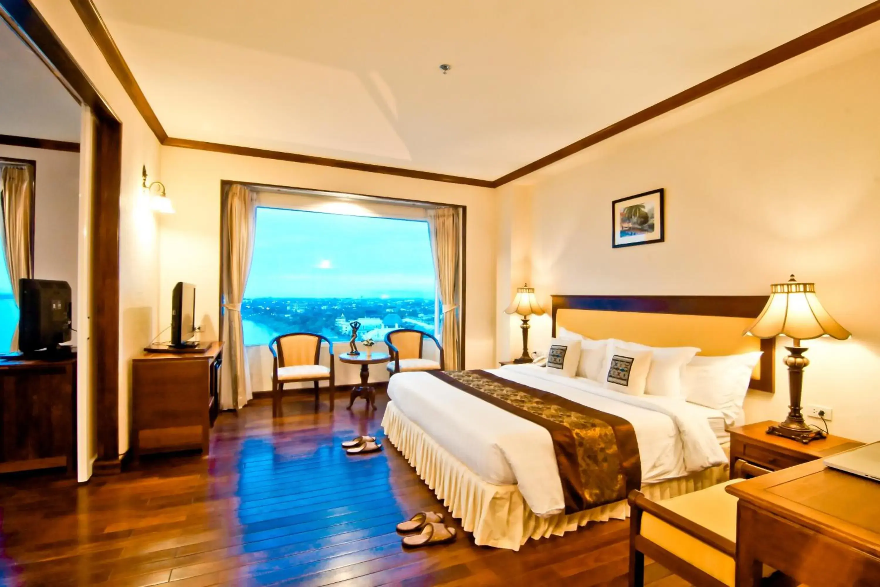 Bedroom, Bed in Champasak Grand Hotel Bedroom, Bed in Champasak Grand Hotel