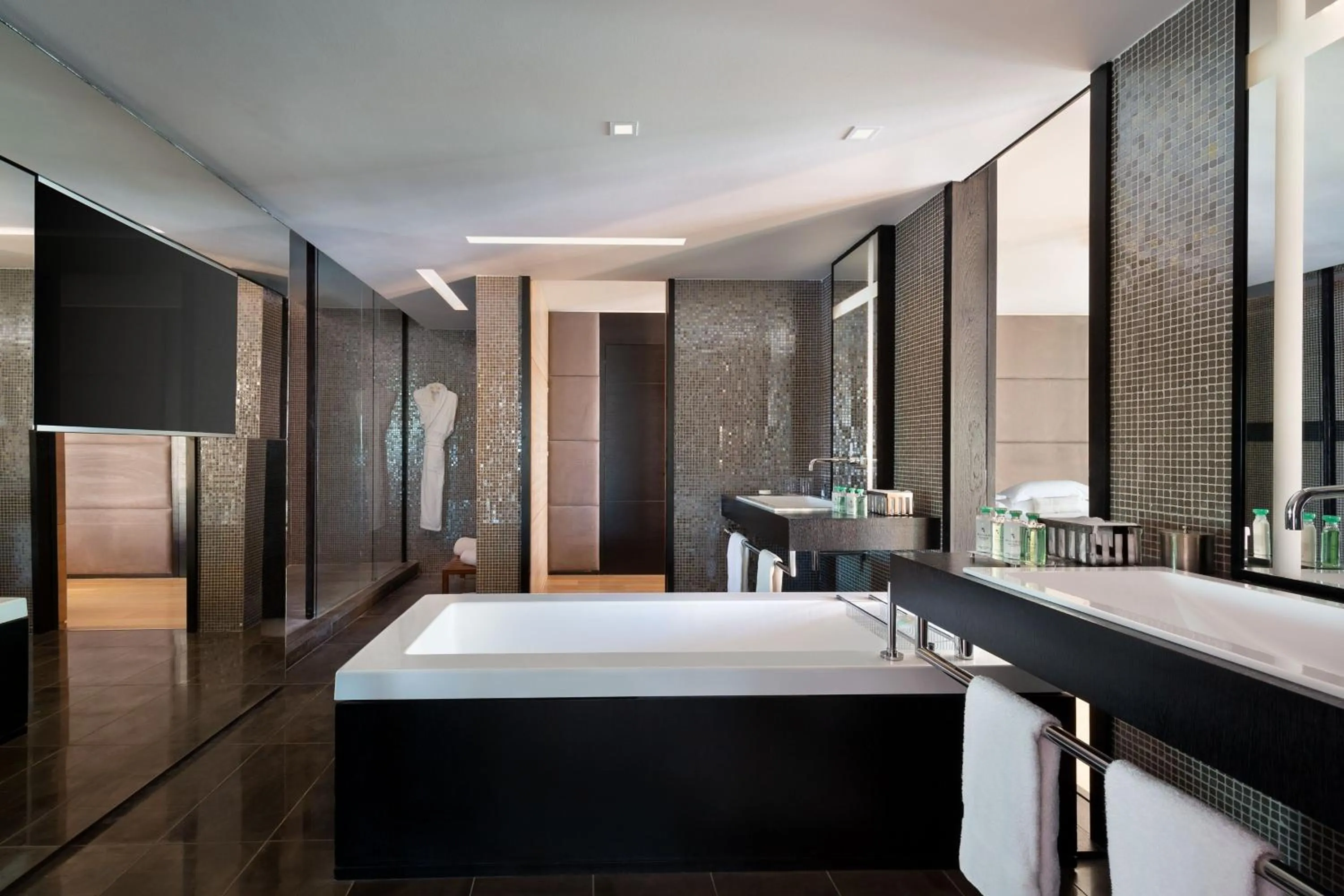 Bathroom, Bed in JW Marriott Cannes