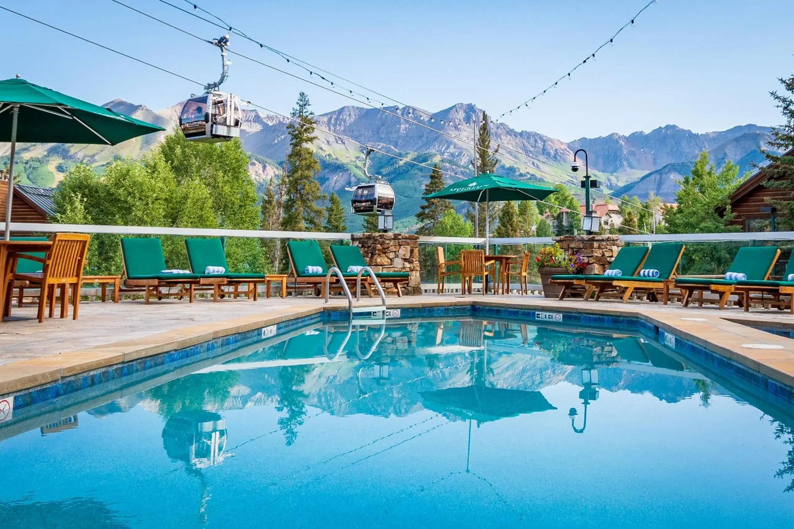 Pool view in Mountain Lodge Telluride Pool view in Mountain Lodge Telluride