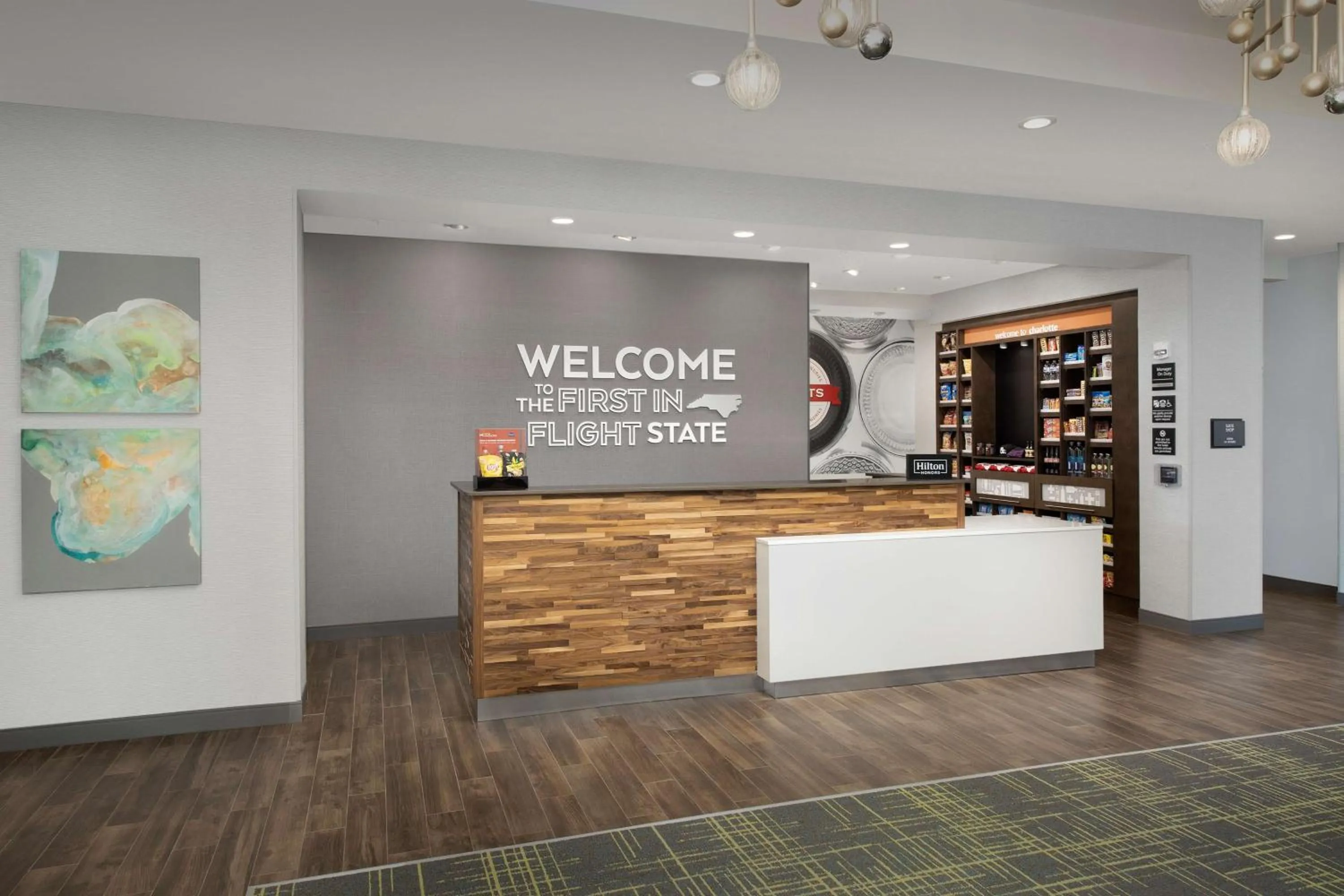 Lobby or reception in Hampton Inn & Suites Charlotte Airport Lake Pointe
