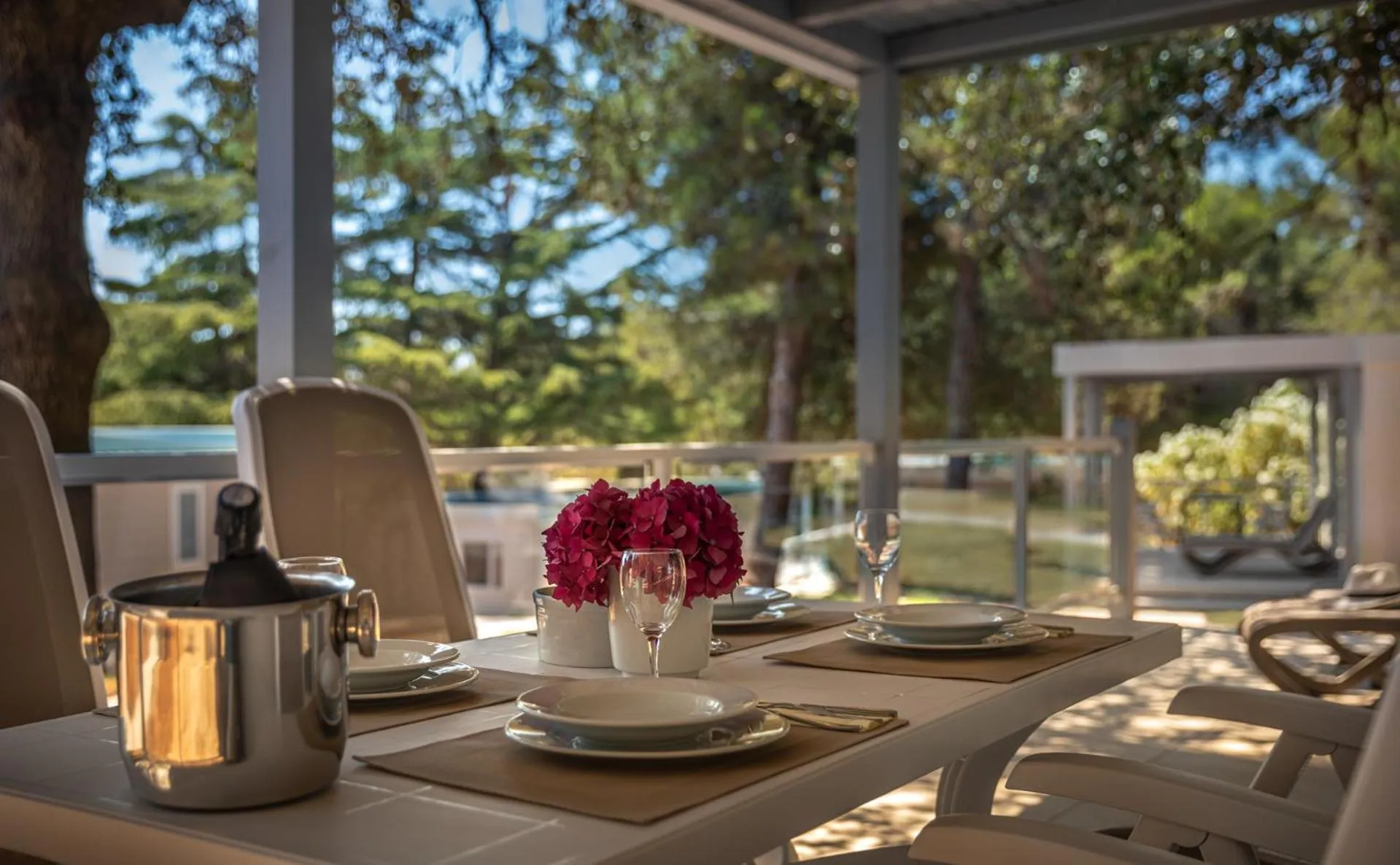 Balcony/Terrace in Maistra Camping Koversada Uncovered Naturist Mobile homes