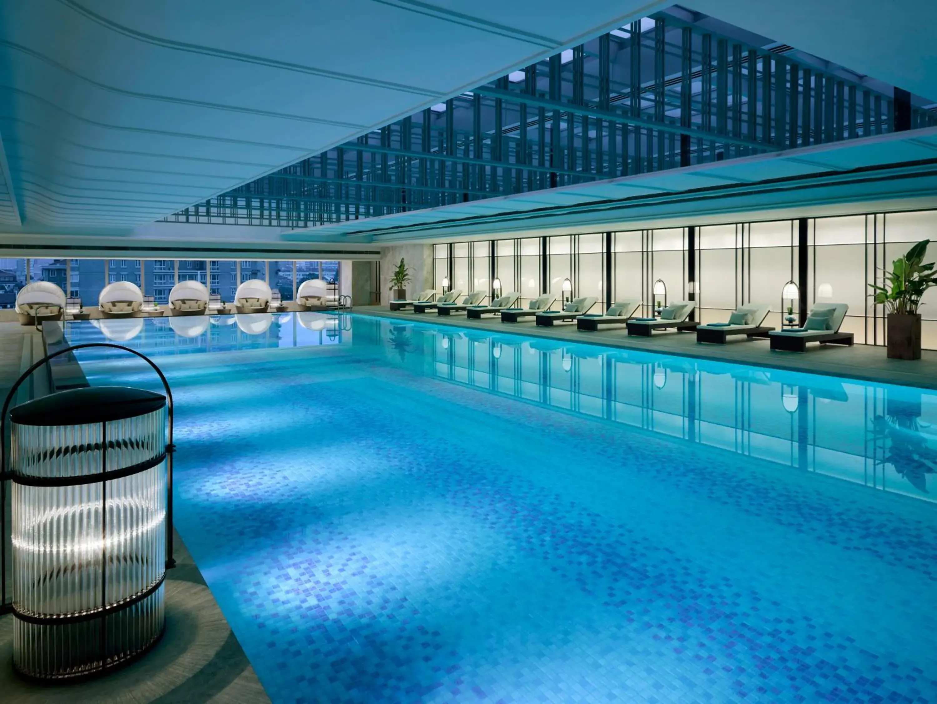 Swimming pool in Jing An Shangri-La, Shanghai - sits centrally amid Puxi's iconic landmarks, uniquely positioned nearby Jing'an Temple Swimming pool in Jing An Shangri-La, Shanghai - sits centrally amid Puxi's iconic landmarks, uniquely positioned nearby Jing'an Temple