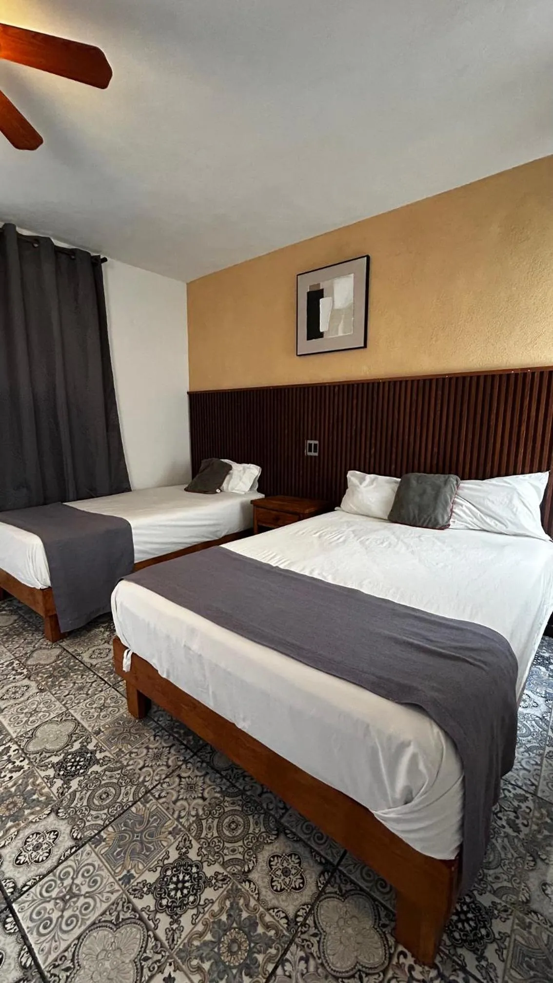 Bed in Hotel Posada Bugambilias