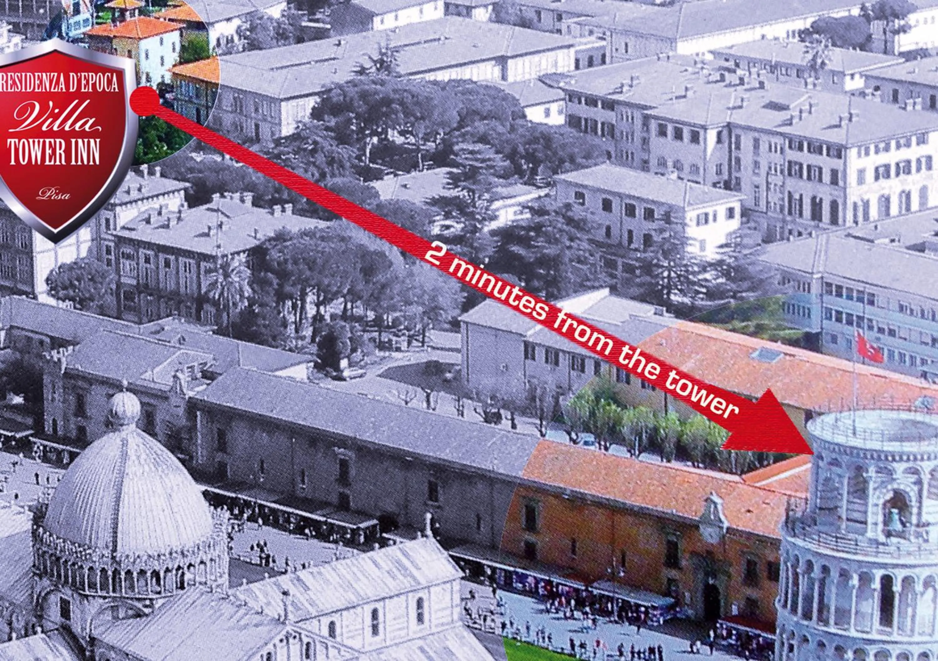 Bird's eye view in Villa Tower Inn