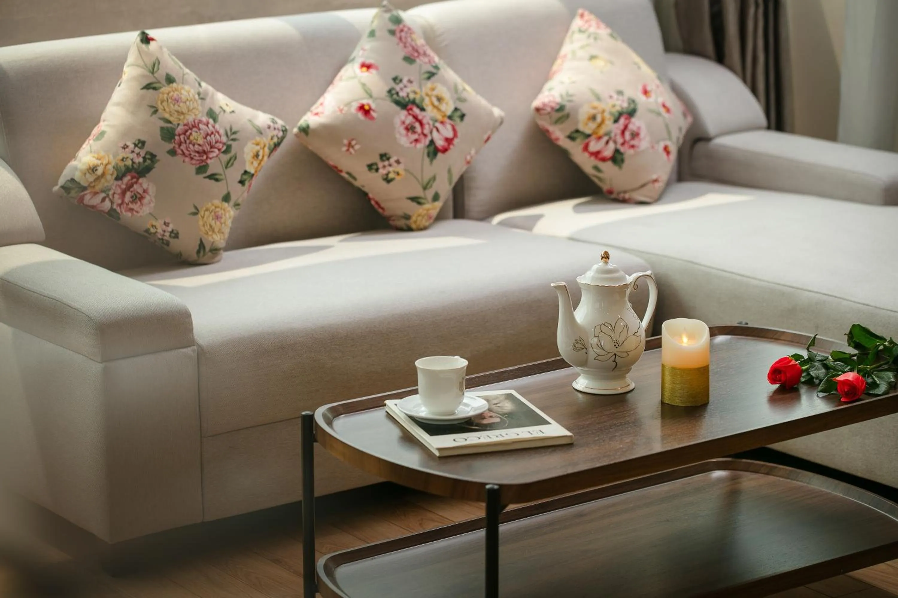 Living room, Bed in HB Serviced Apartment - 121B Quan Hoa