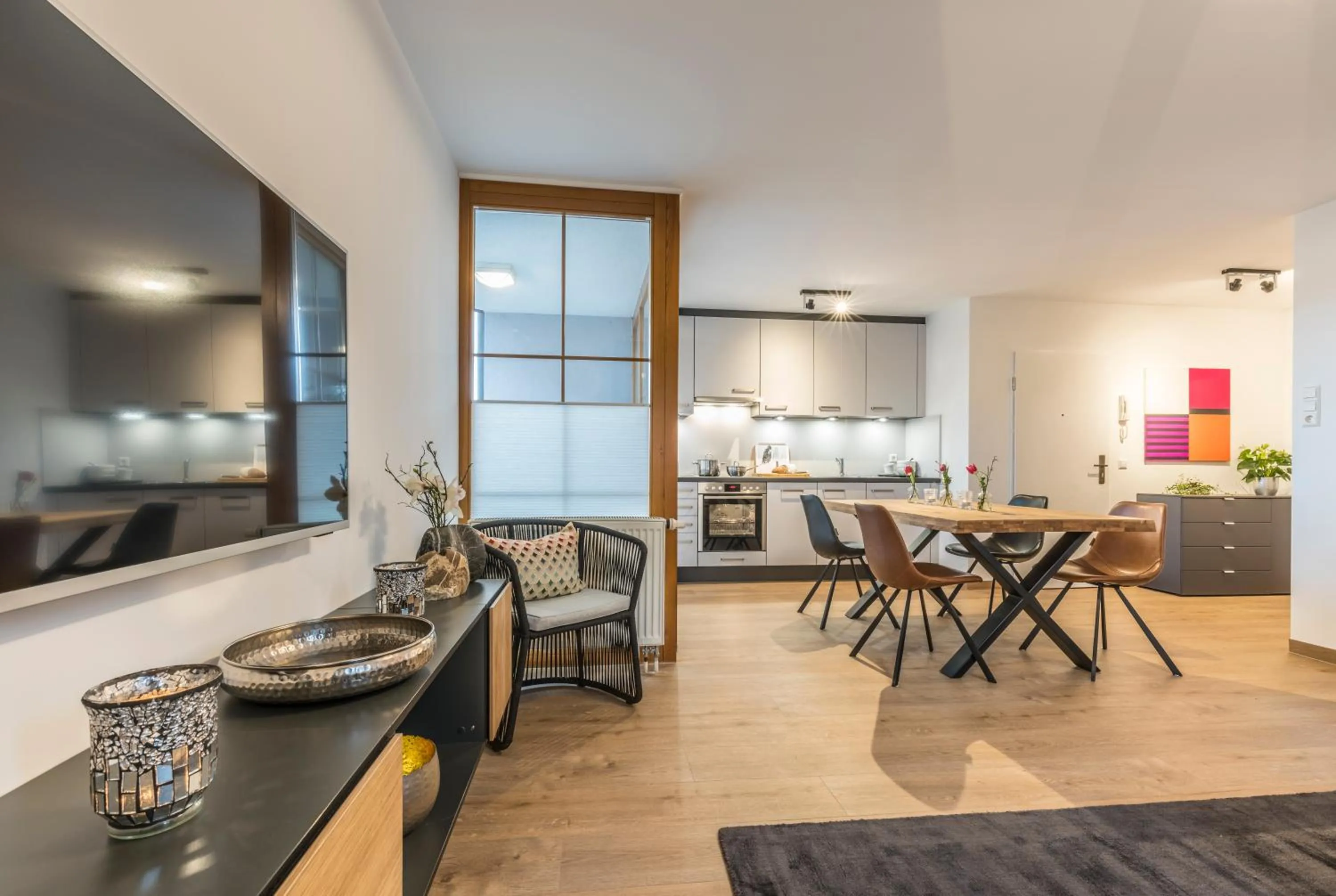 Dining area in RH-Appartements 15 Minuten von Basel im Dorf Rührberg