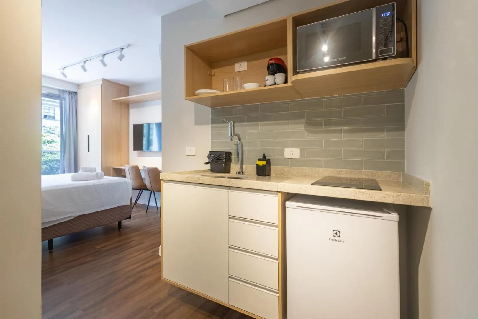 Kitchen or kitchenette, Bed in 360 São Luis