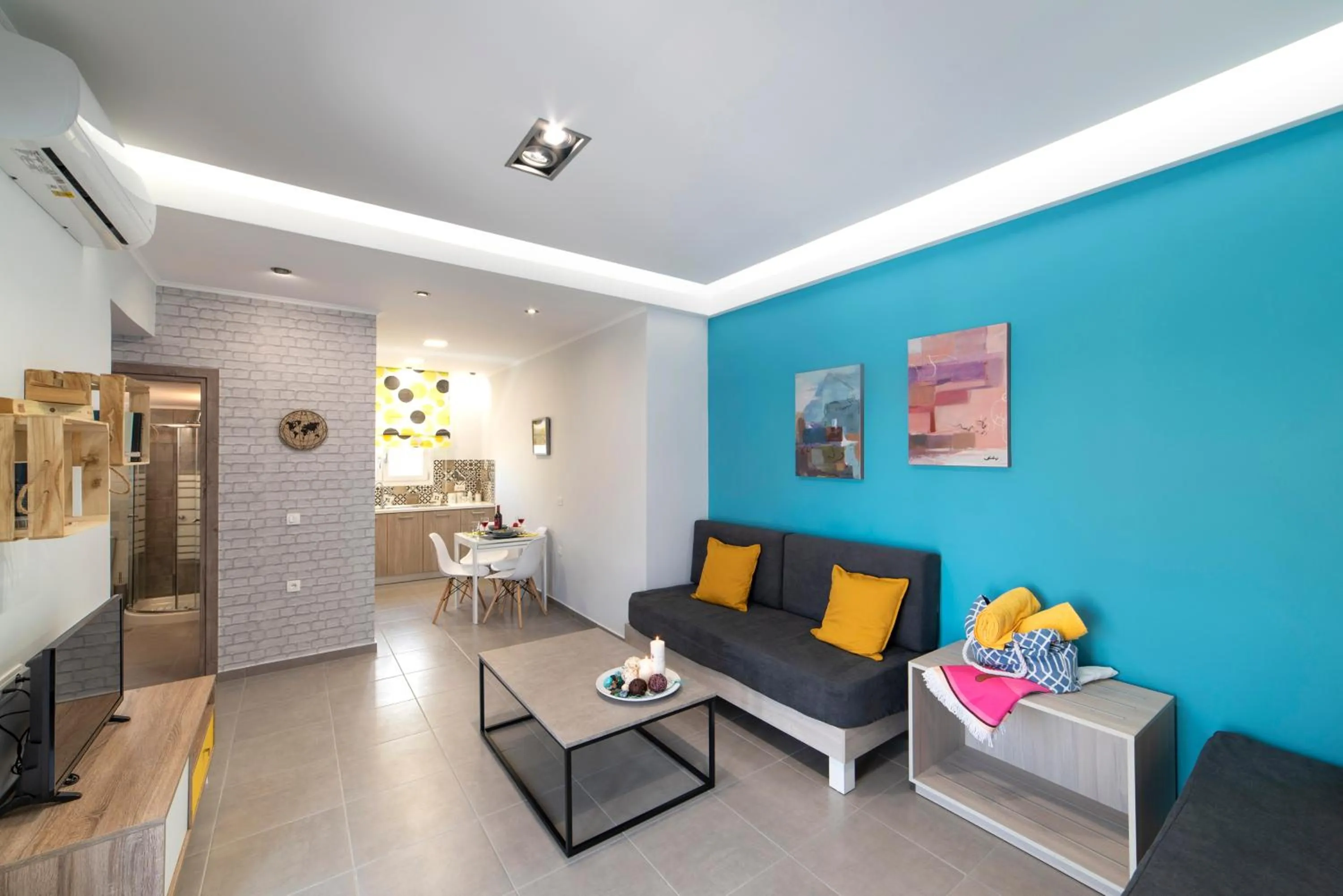 Living room in Chania Design Suites