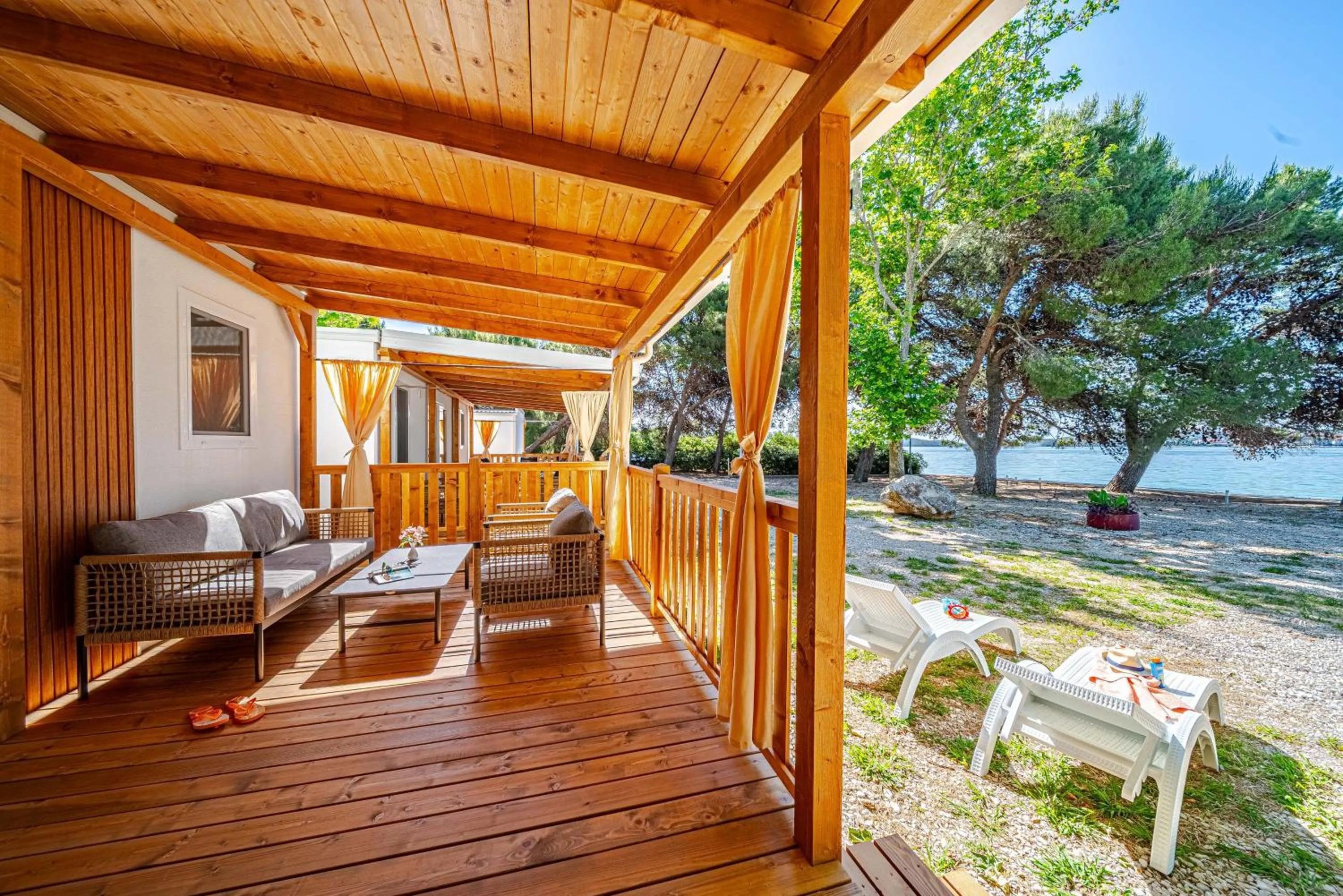 Patio in Mobile Homes Camp Perna - Adriatic Kampovi