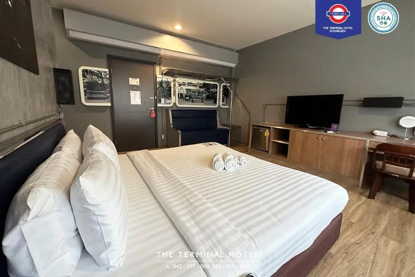 TV and multimedia, Bed in The Terminal Khon Kaen Hotel TV and multimedia, Bed in The Terminal Khon Kaen Hotel