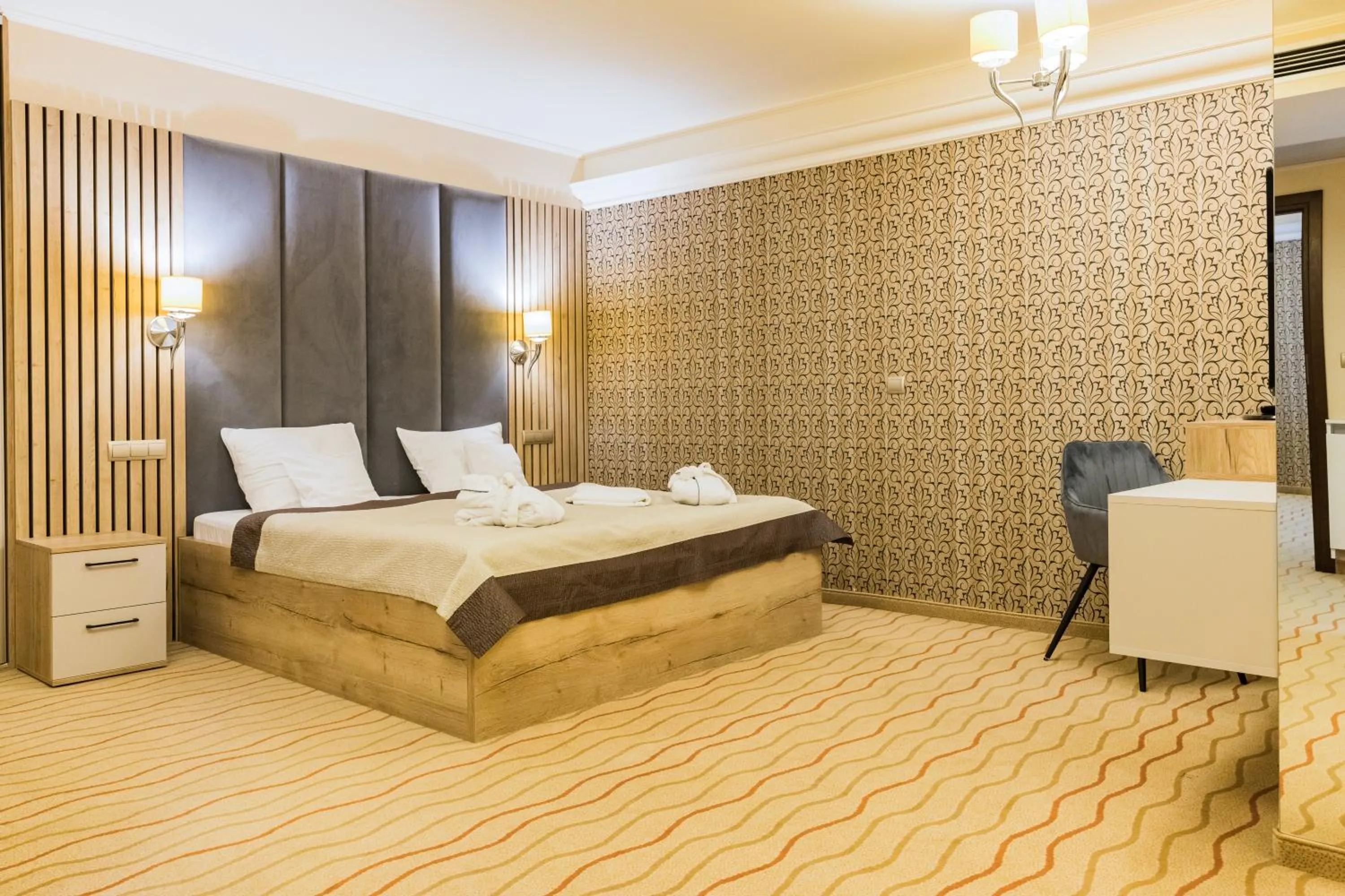 Bed in Malinowy Dwór Hotel Medical SPA