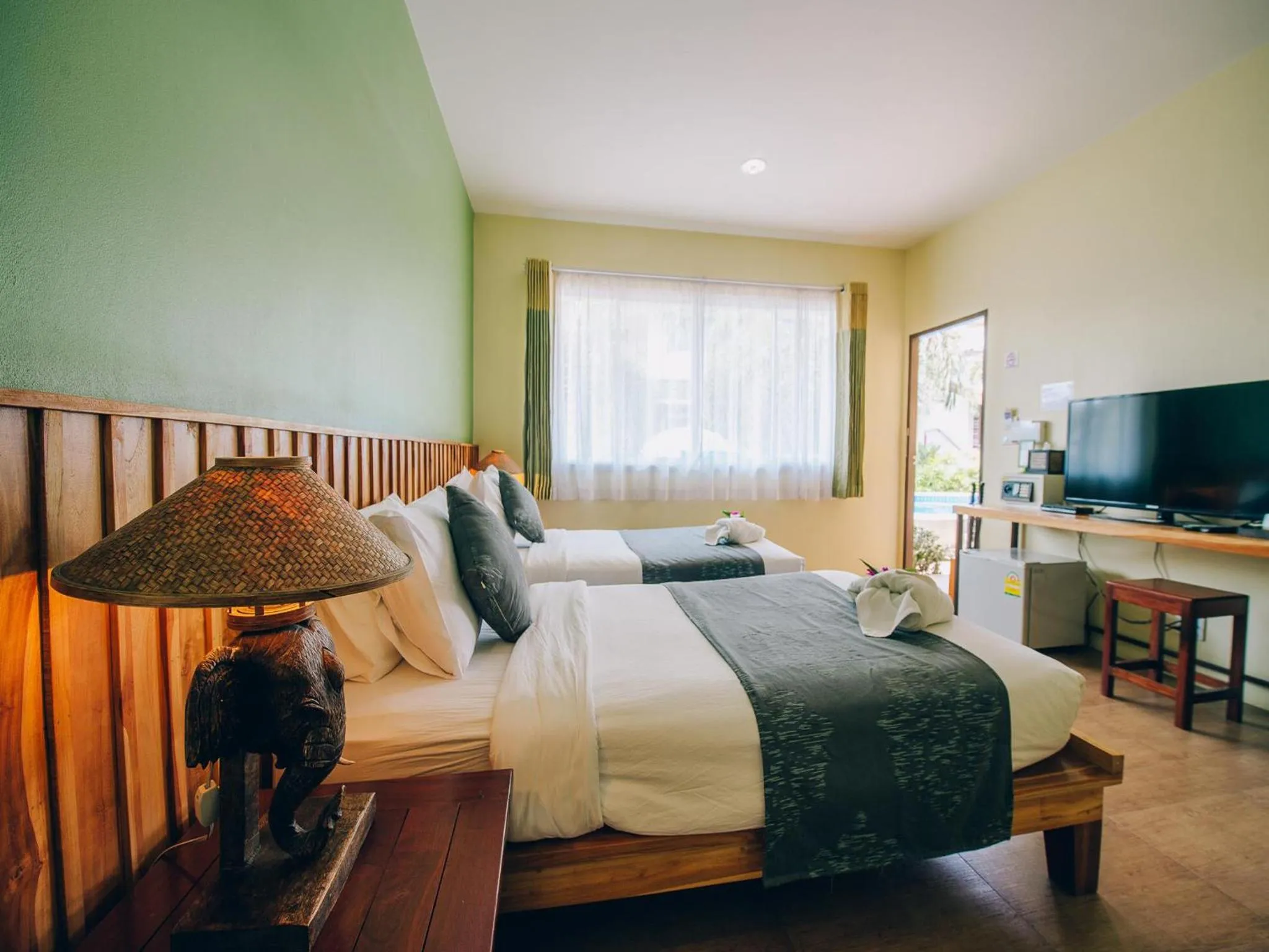 Bed in Good Times Resort Kanchanaburi