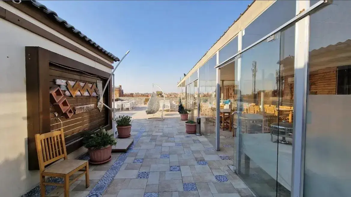 Balcony/Terrace in Pyramid Edge Hotel & Exclusive Pyramids View Rooftop Balcony/Terrace in Pyramid Edge Hotel & Exclusive Pyramids View Rooftop