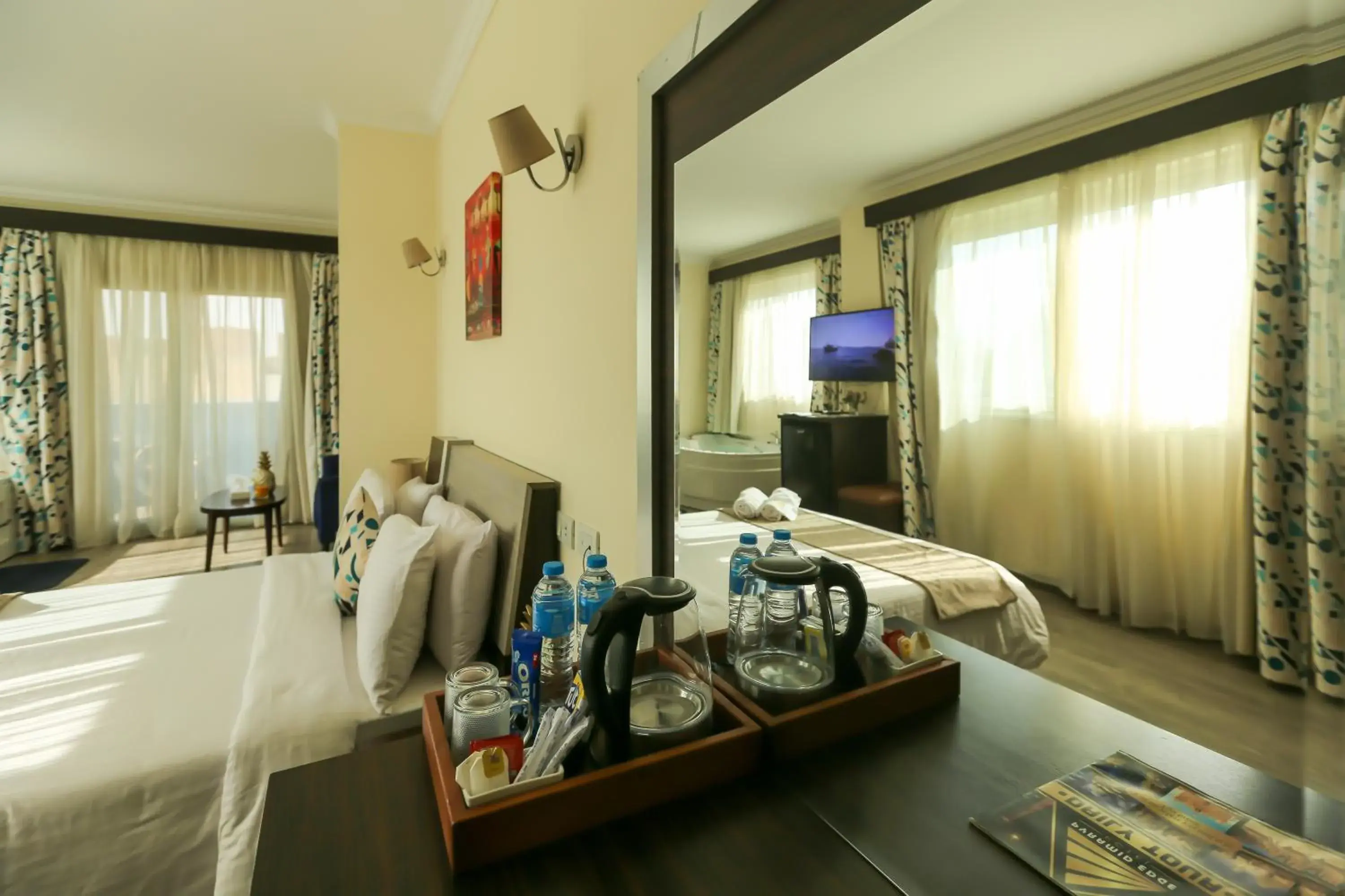 Bed in Pyramid Edge Hotel & Exclusive Pyramids View Rooftop Bed in Pyramid Edge Hotel & Exclusive Pyramids View Rooftop