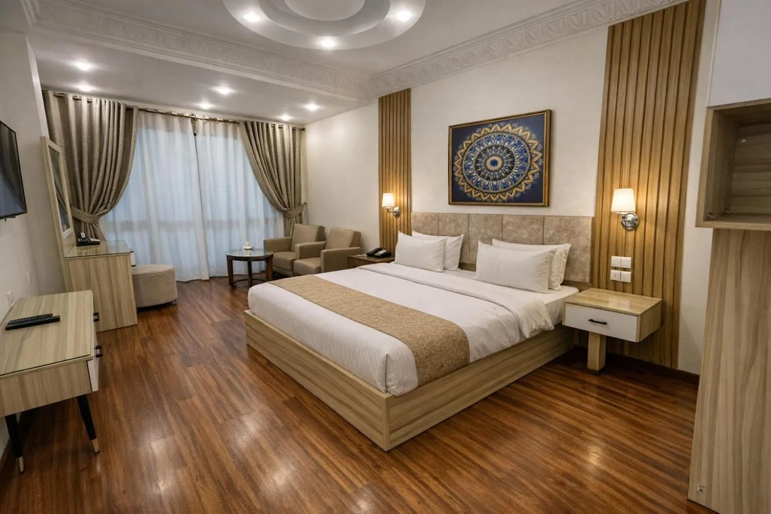 Bed in Pyramid Edge Hotel & Exclusive Pyramids View Rooftop