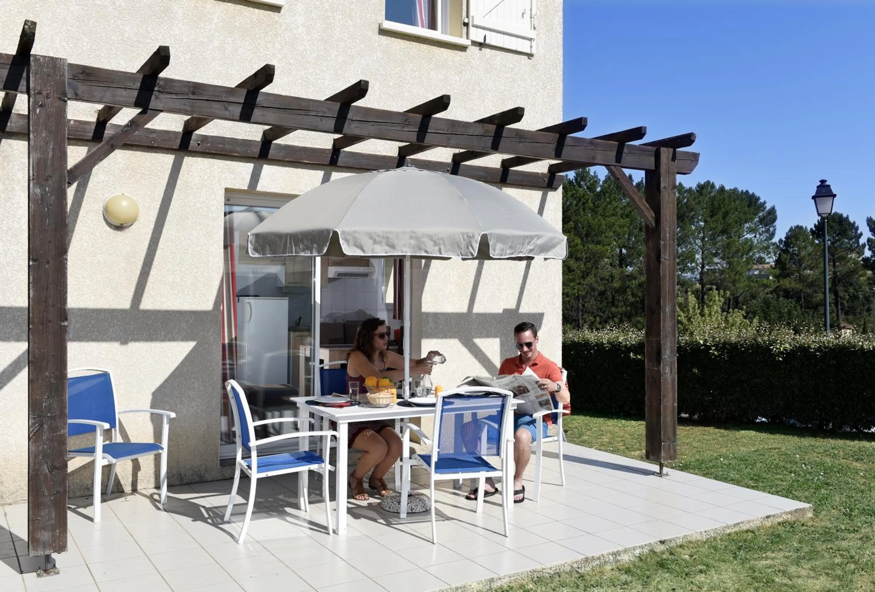 Patio in Résidence Odalys Les Hauts de Salavas