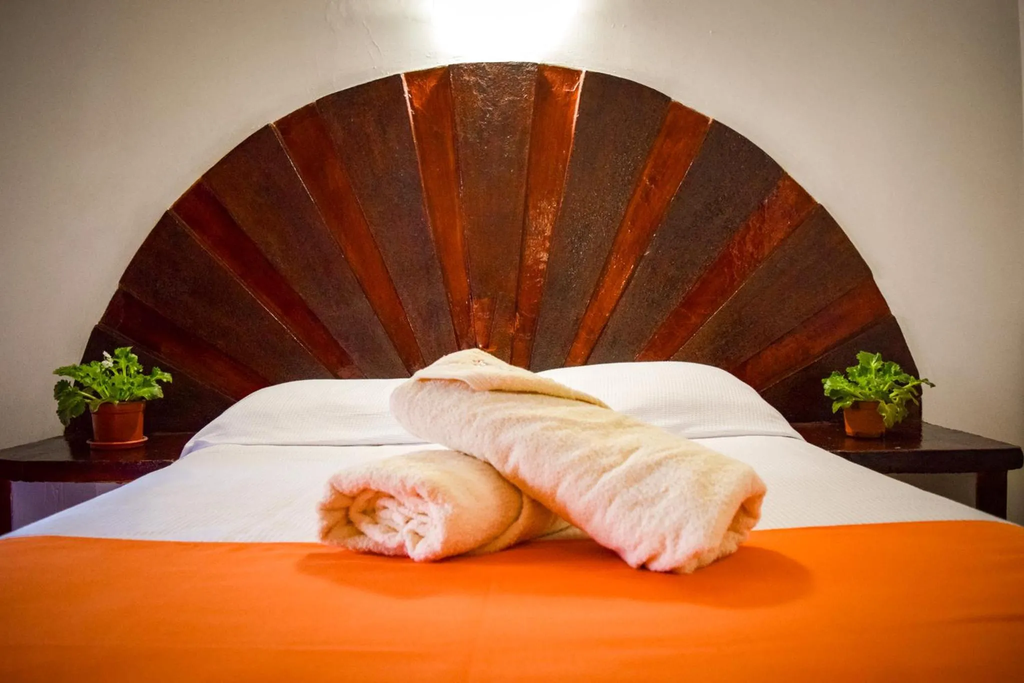 Bed in Hotel Posada Santa Anita