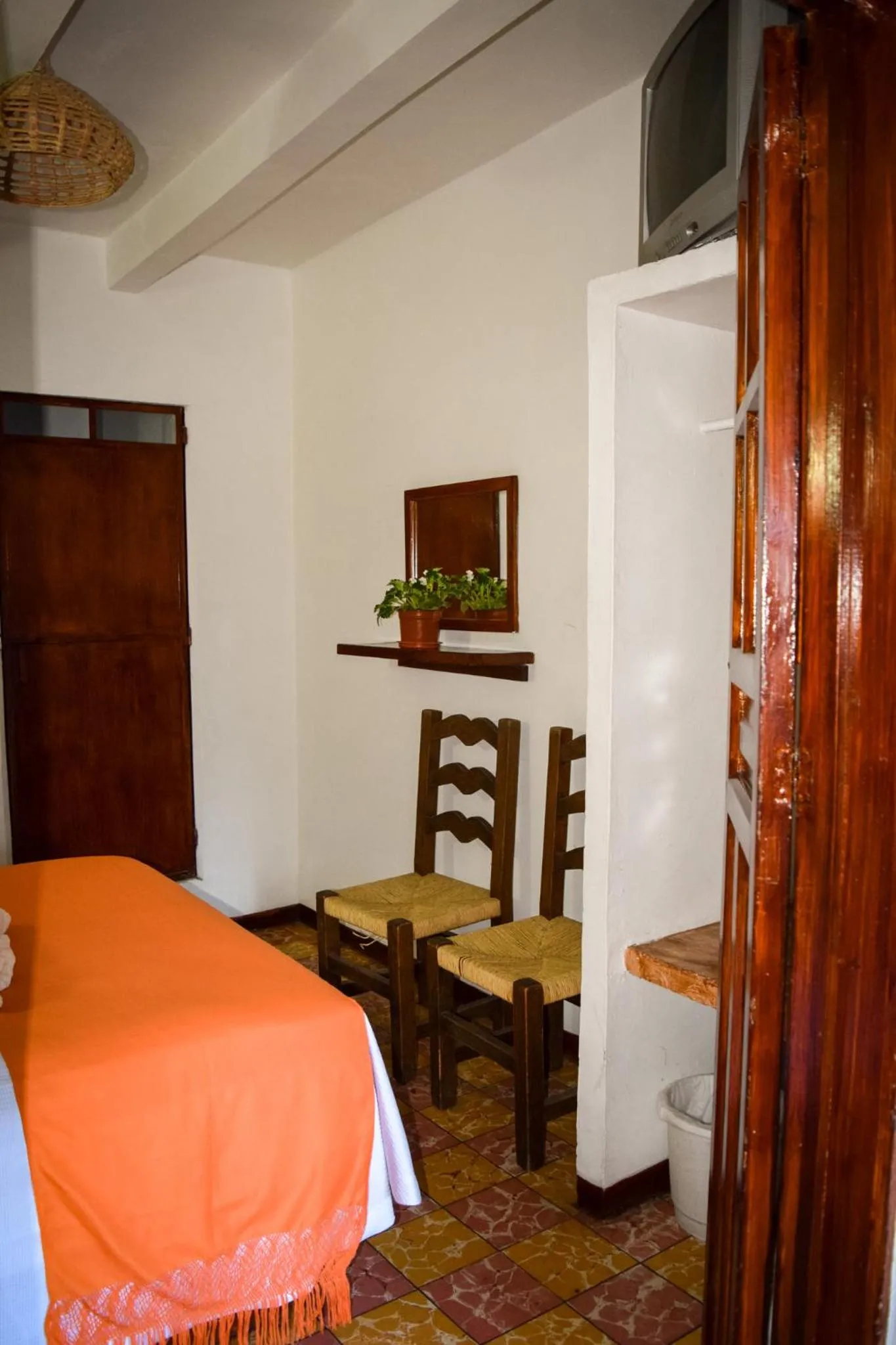 Bed in Hotel Posada Santa Anita
