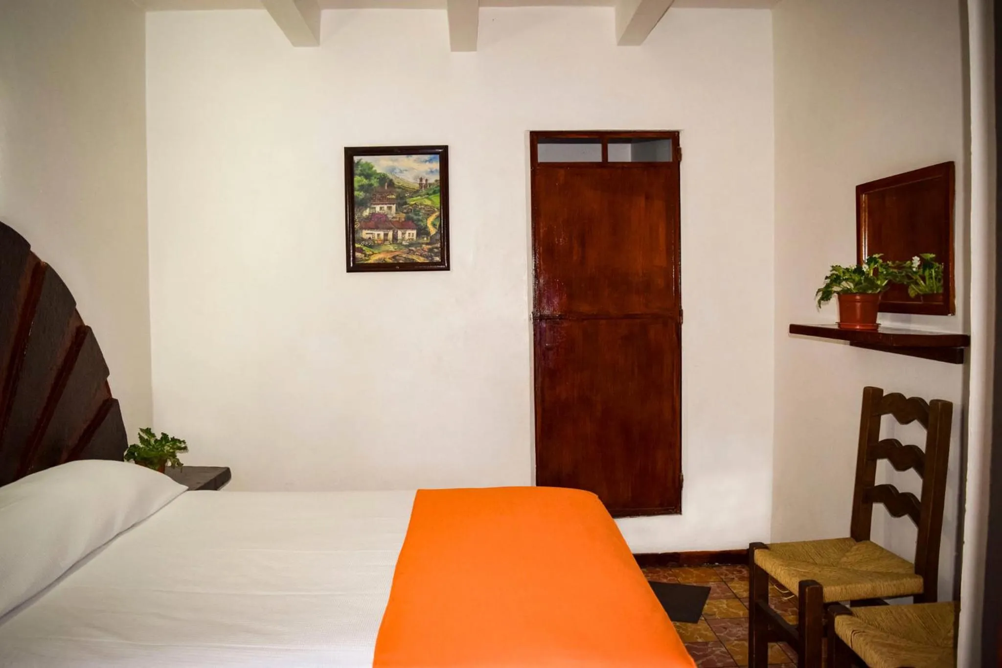 Bed in Hotel Posada Santa Anita