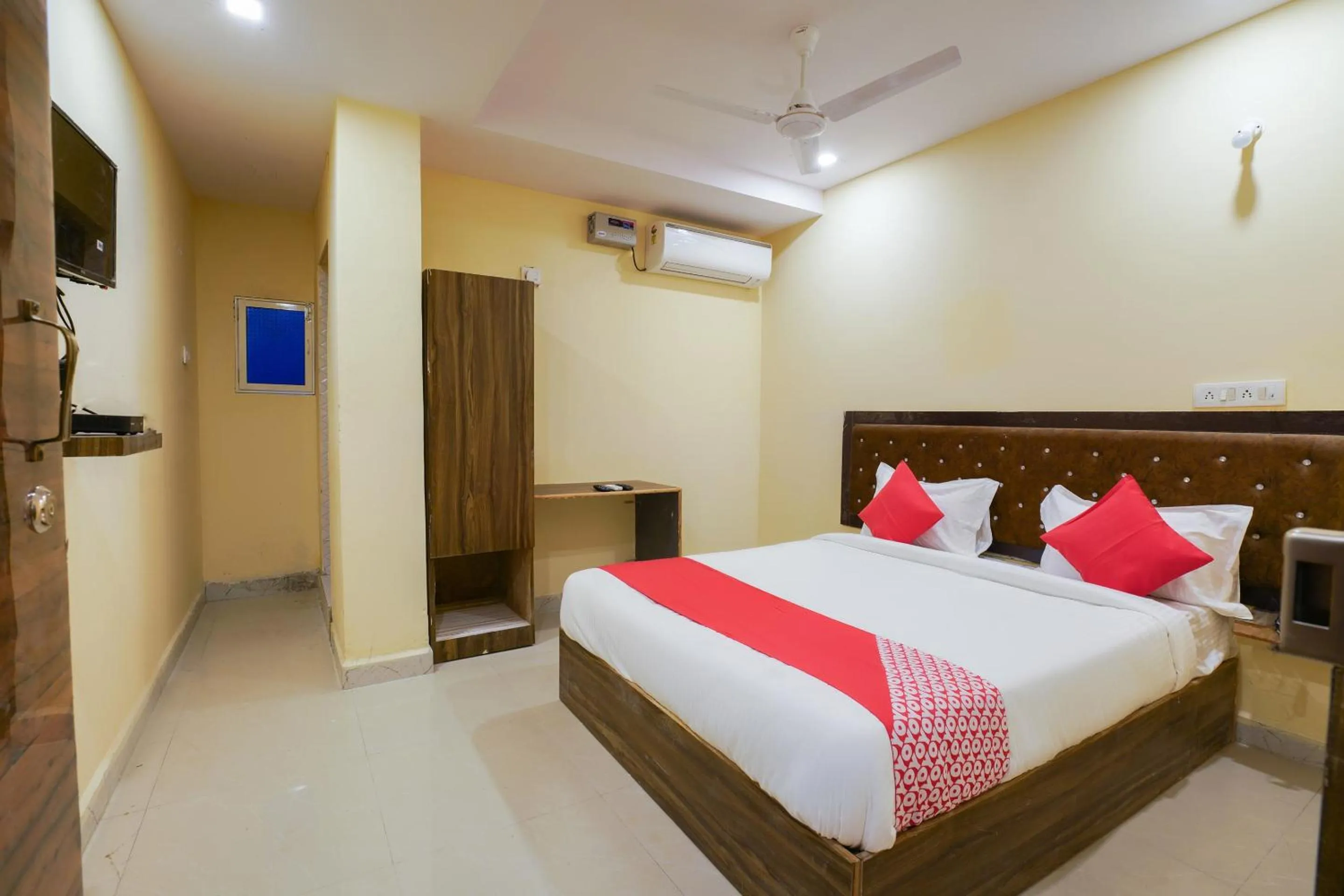 Bedroom, Bed in Hotel O R Square Stay Near LB Nagar Metro