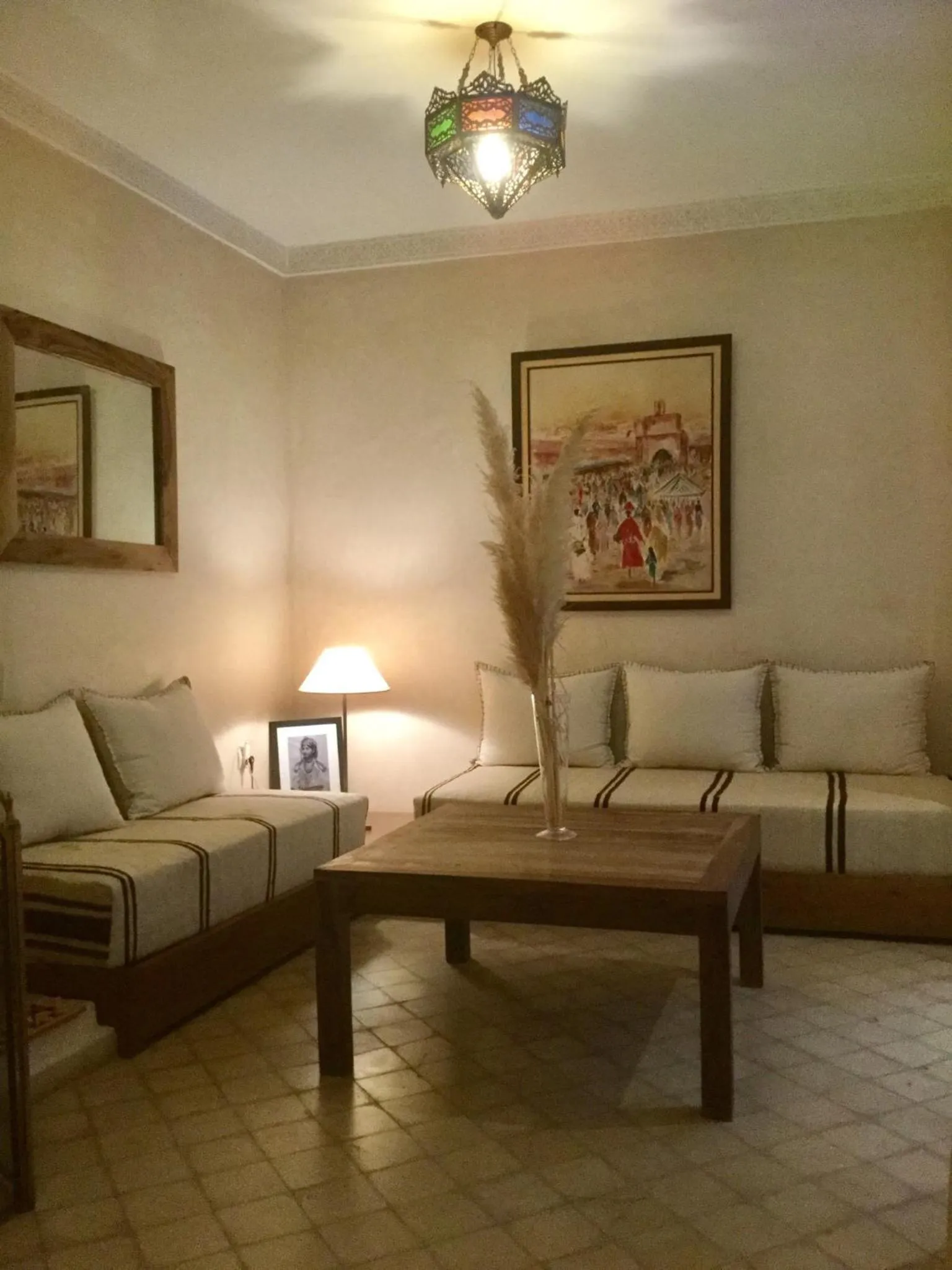 Seating area in riad mimoune