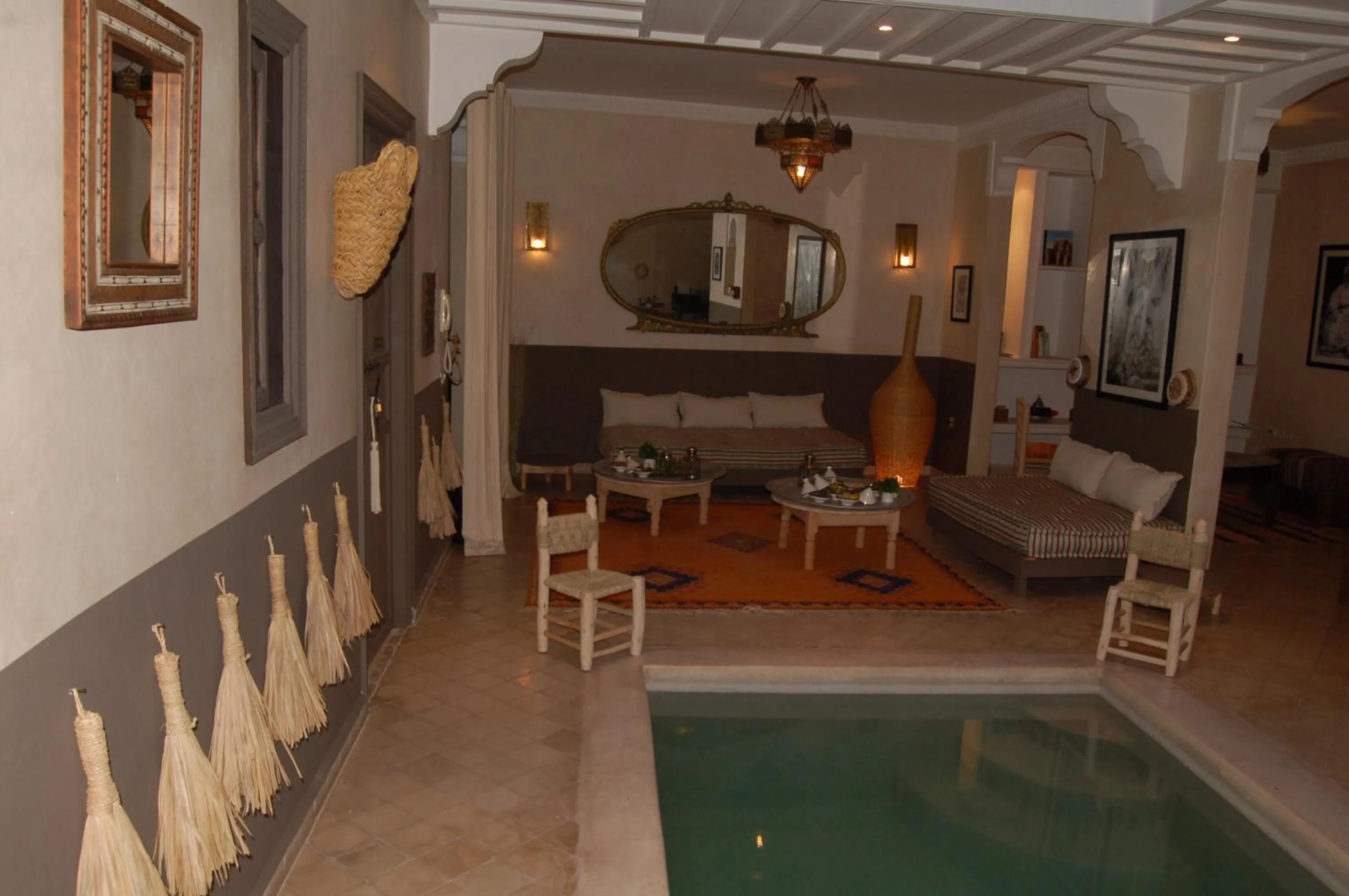 Communal lounge/ TV room in riad mimoune