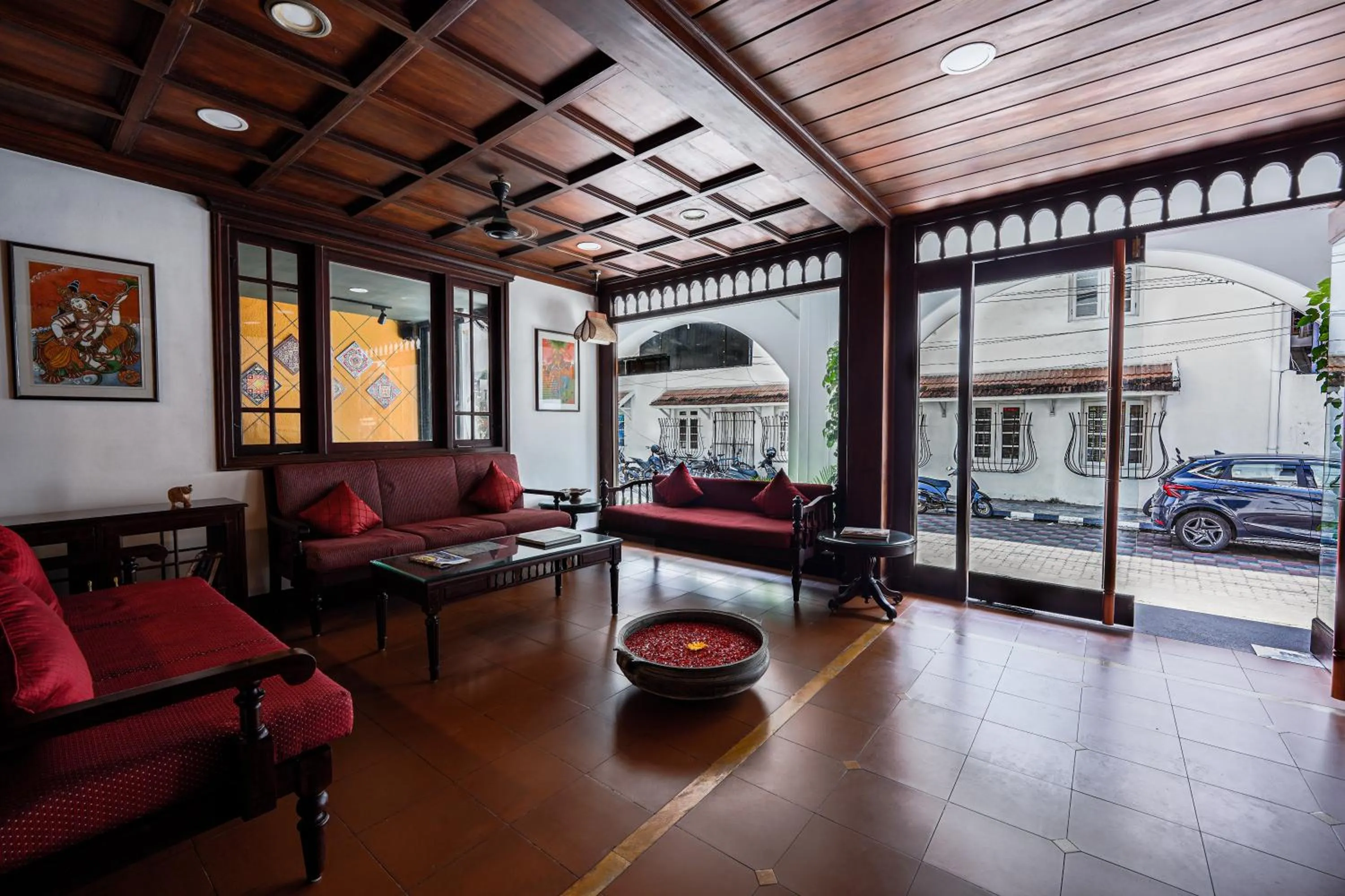 Seating area in Hotel Arches