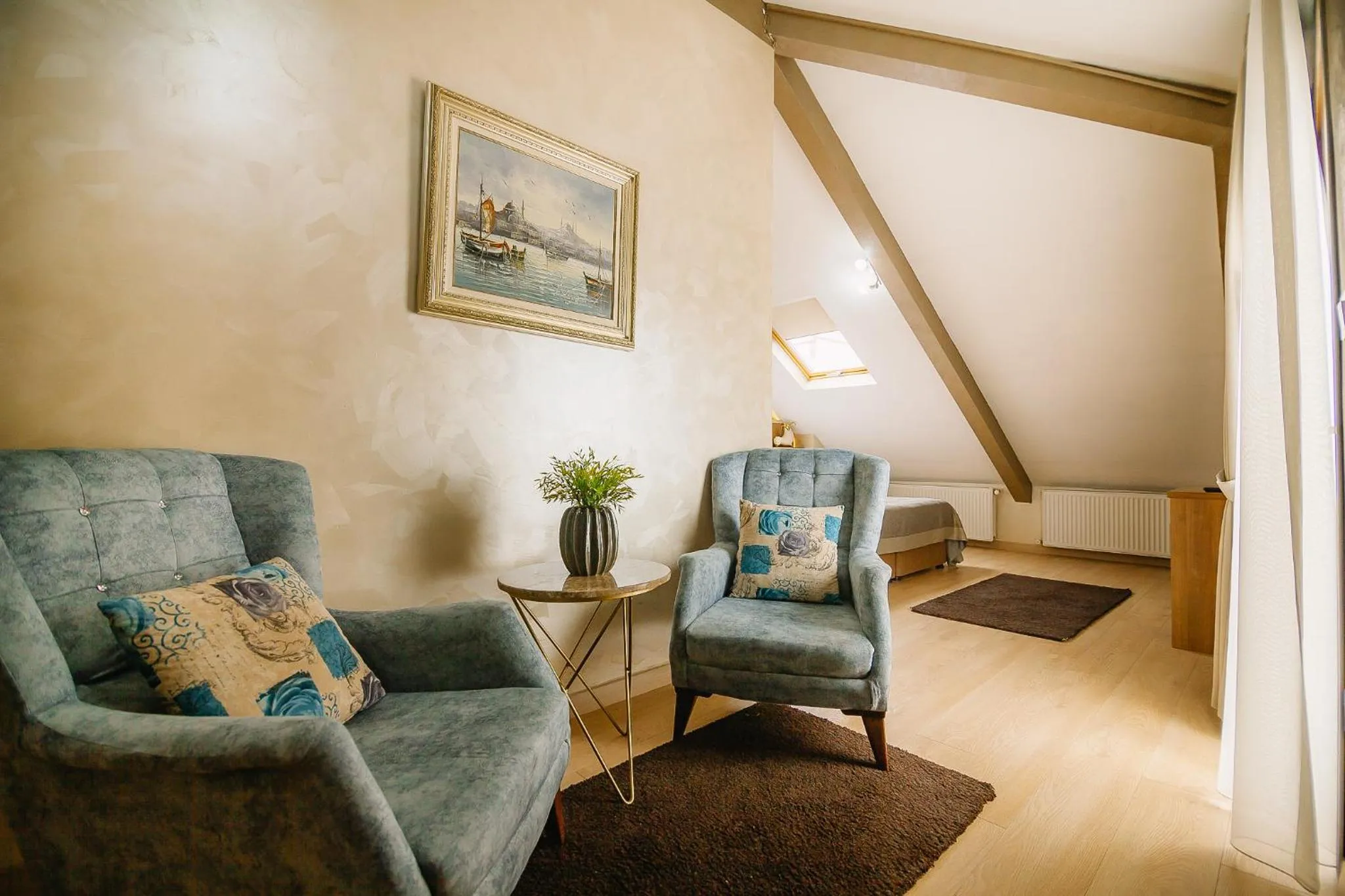 Seating area in Kavalalı Suites