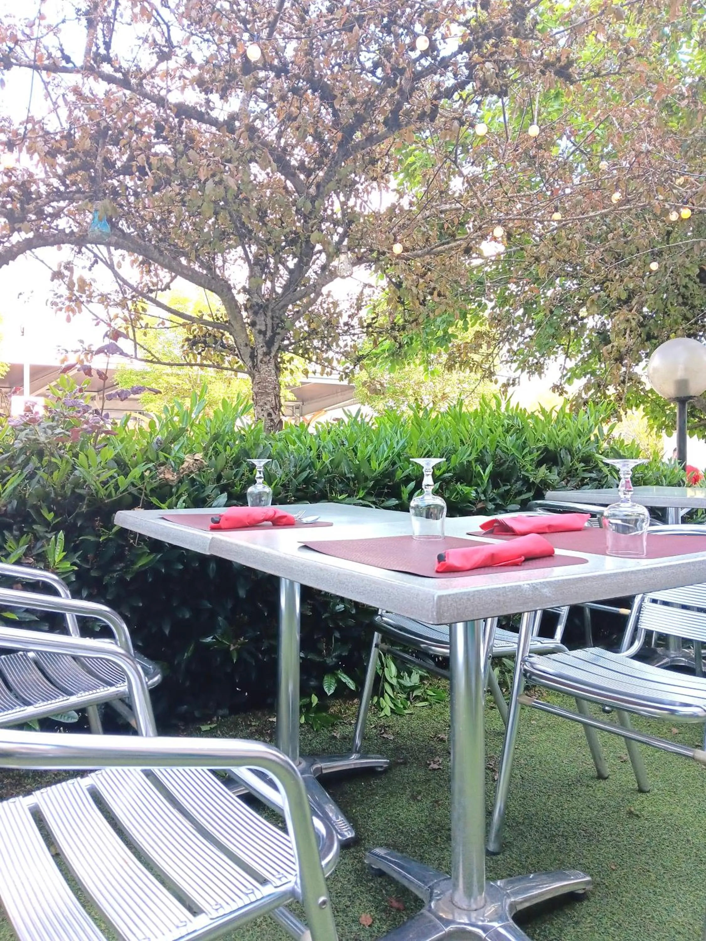 Patio in Logis Hôtel Restaurant Le Palous