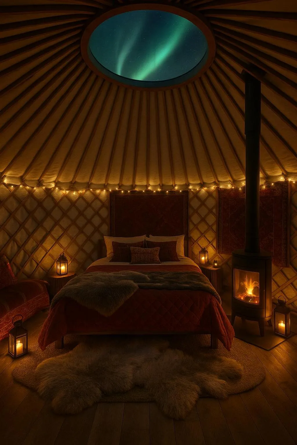 Bed in Arctic Shaman Adventures -Jurtta