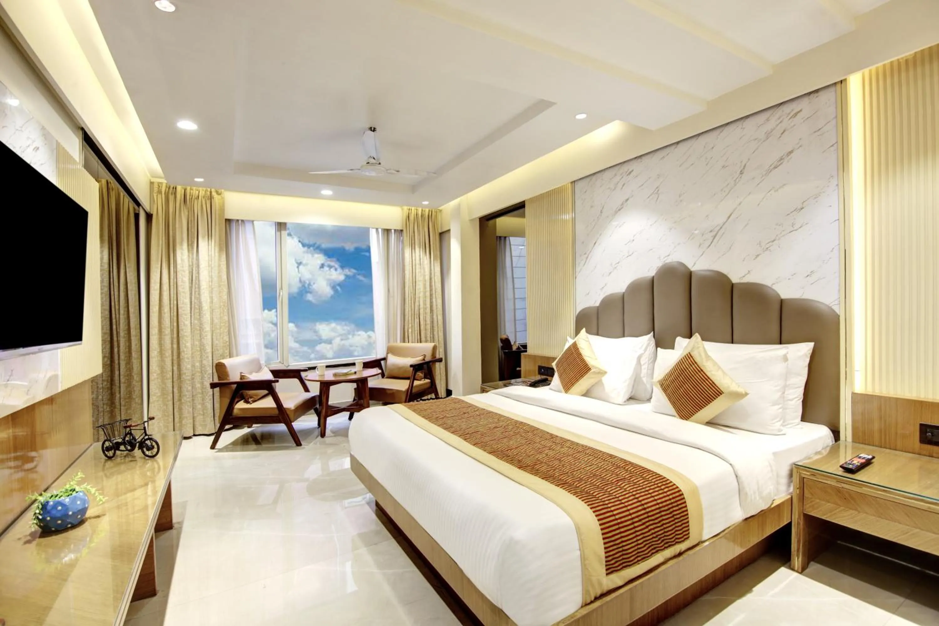 Bedroom, Bed in Hotel Krishna Plaza Just Near New Delhi Station And Connaught Place By M S Hospitality