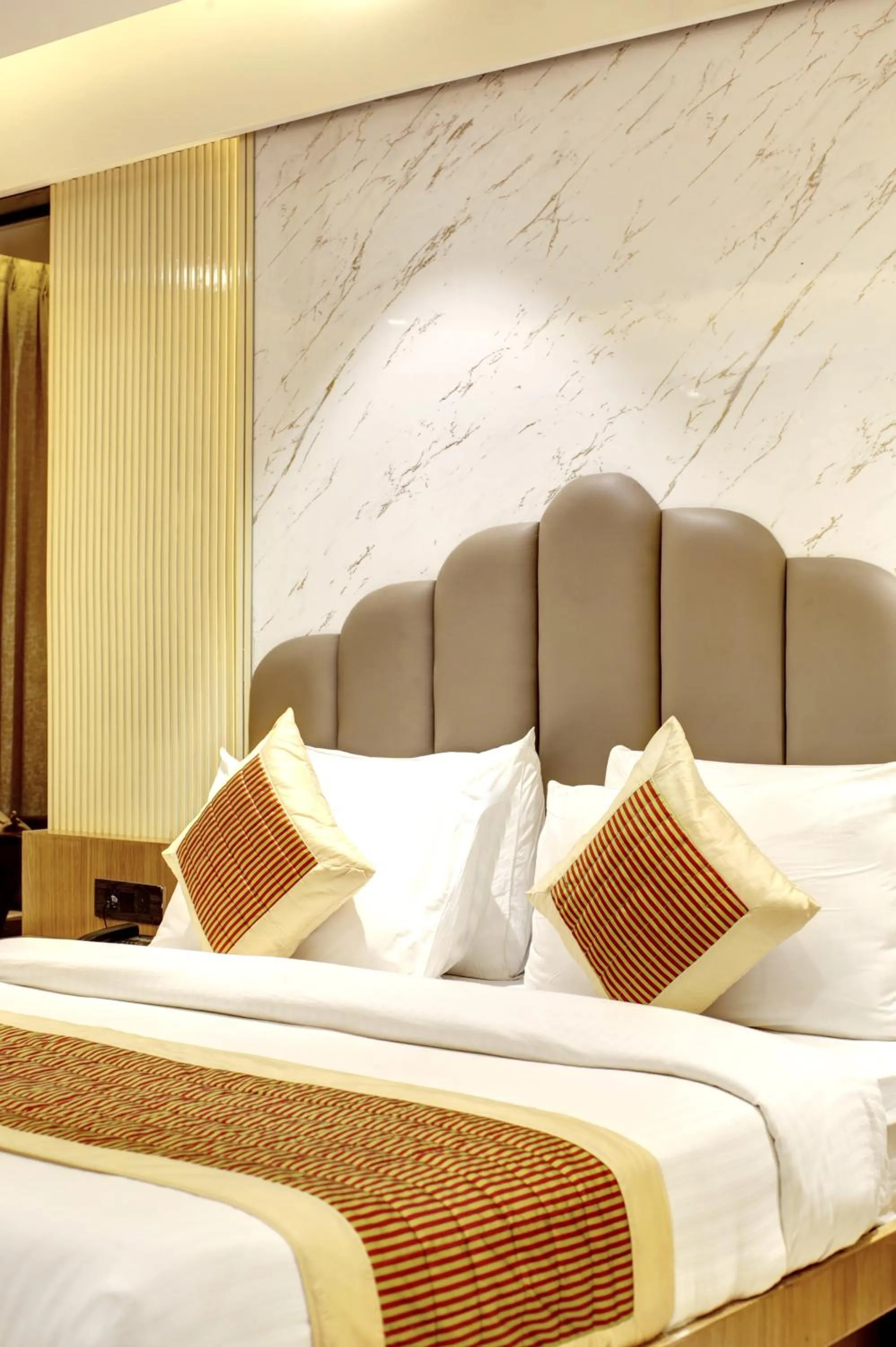 Bedroom, Bed in Hotel Krishna Plaza Just Near New Delhi Station And Connaught Place By M S Hospitality