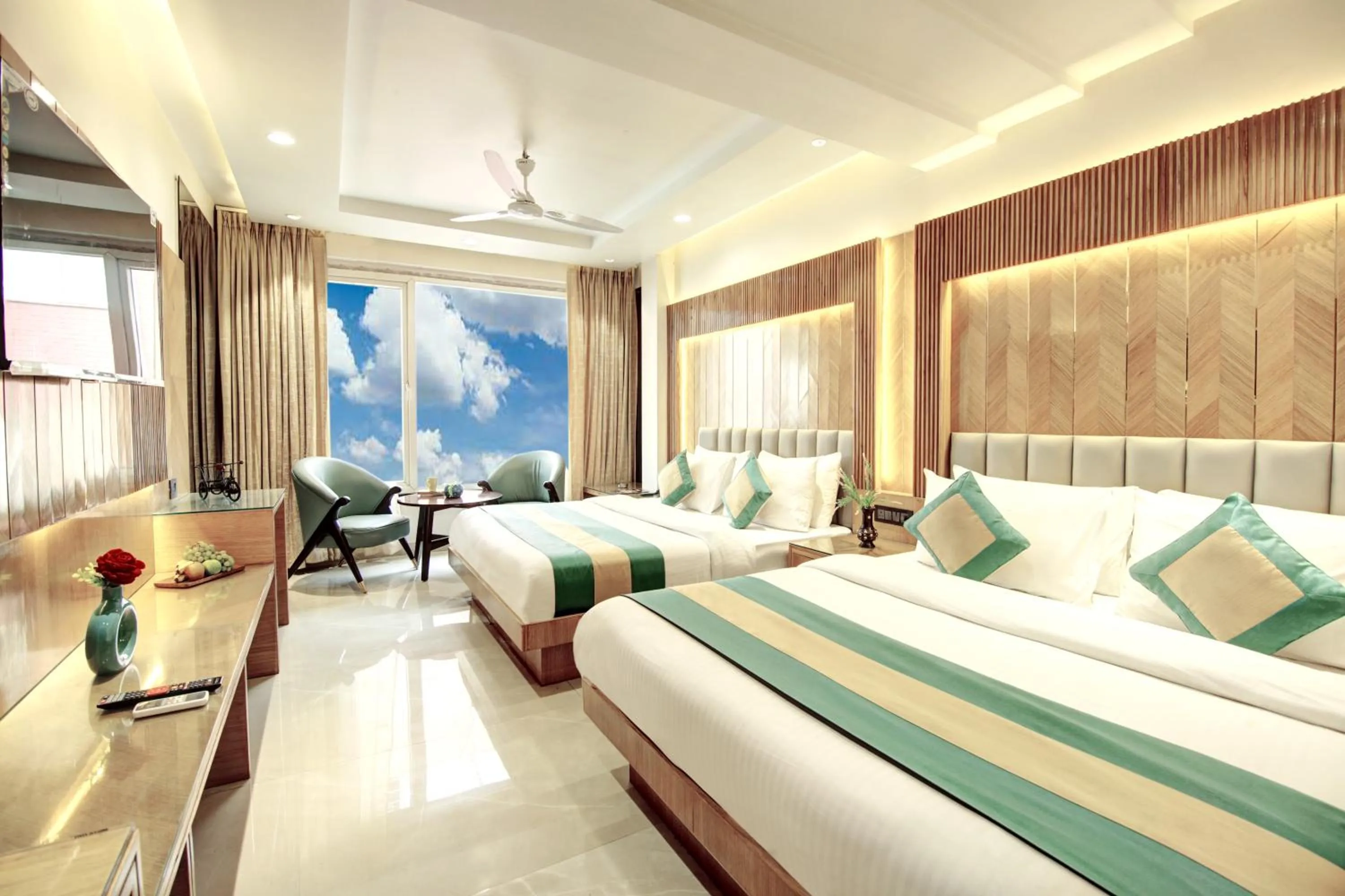 Bedroom, Bed in Hotel Krishna Plaza Just Near New Delhi Station And Connaught Place By M S Hospitality