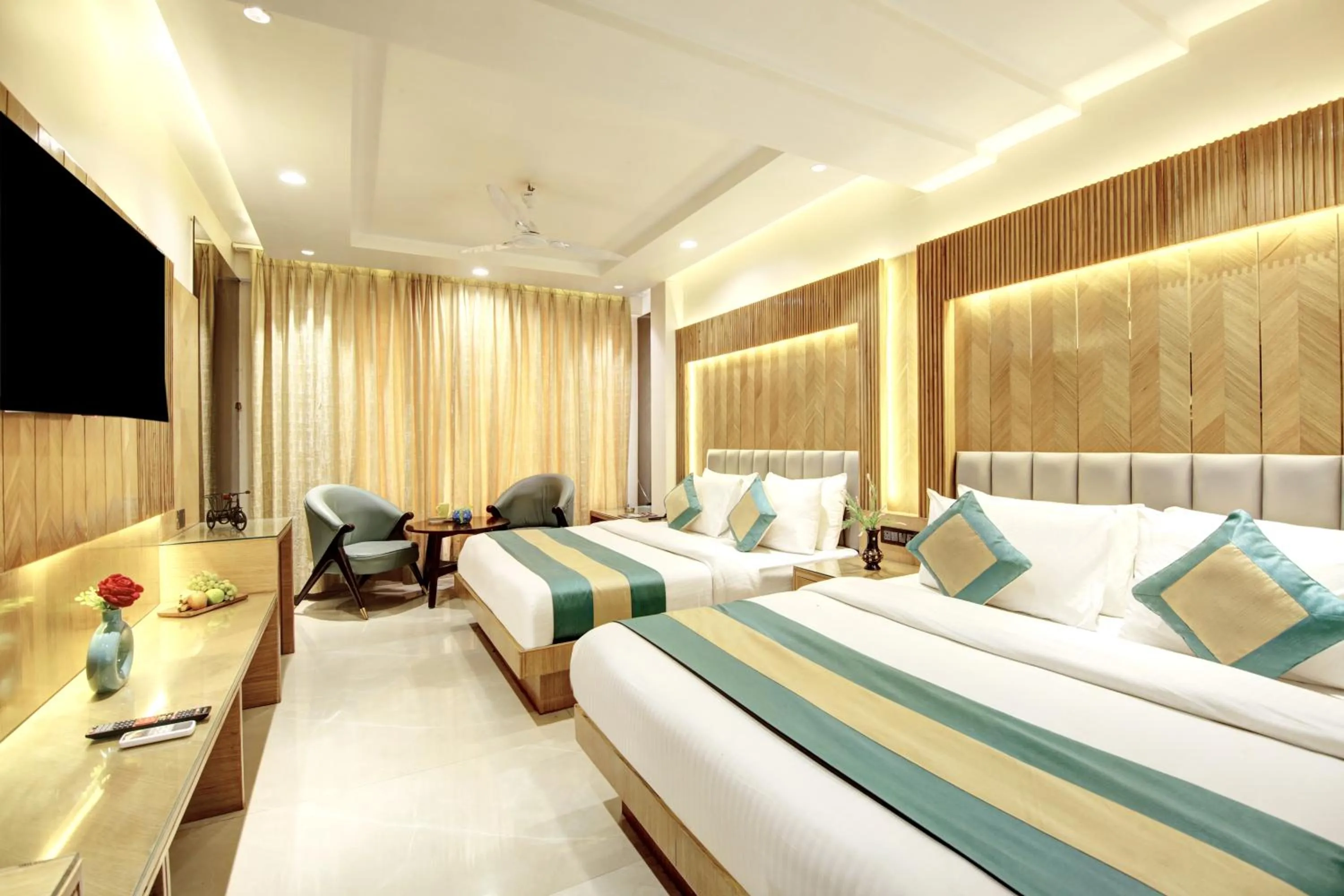 Bedroom, Bed in Hotel Krishna Plaza Just Near New Delhi Station And Connaught Place By M S Hospitality