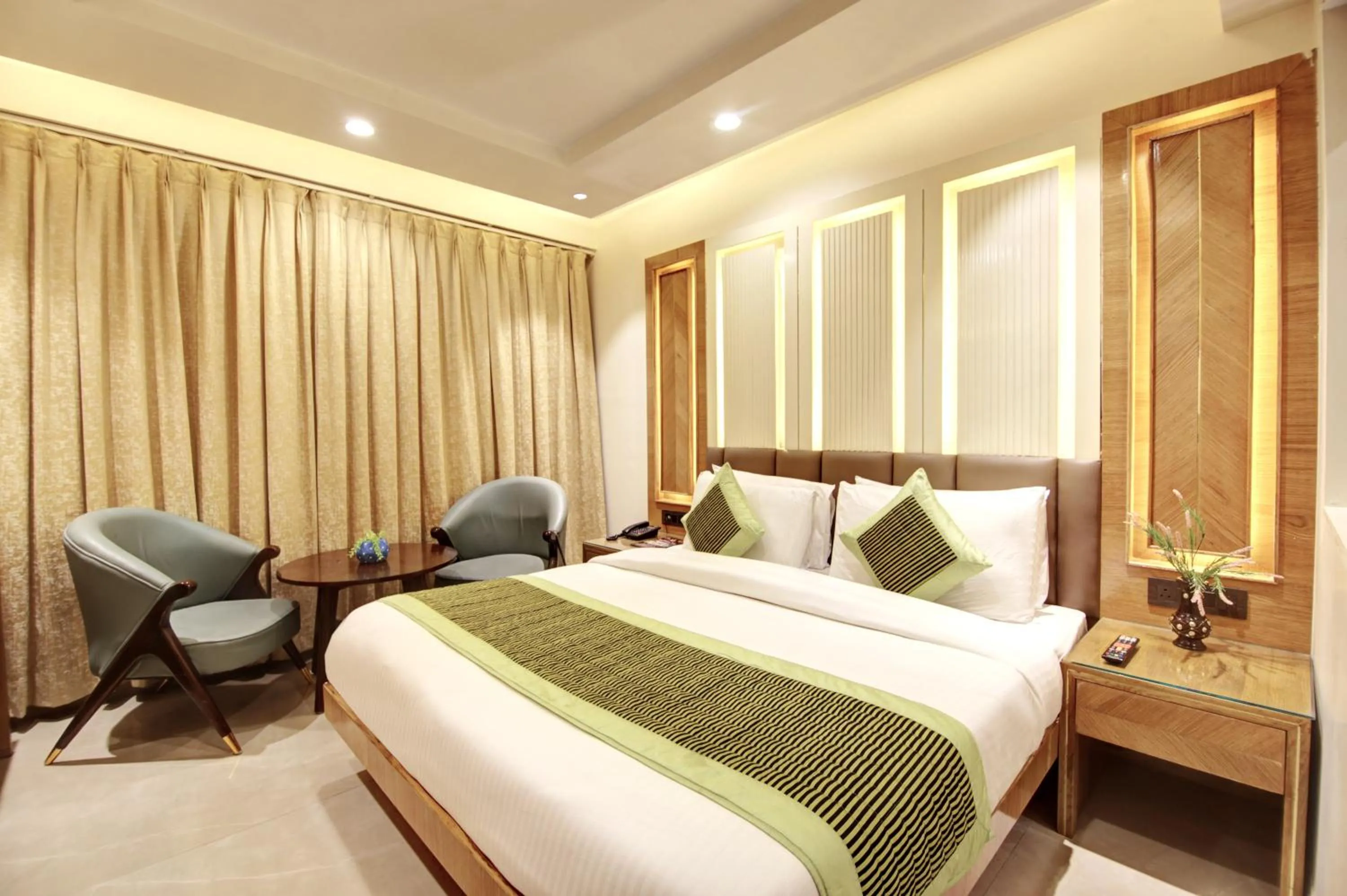Bedroom, Bed in Hotel Krishna Plaza Just Near New Delhi Station And Connaught Place By M S Hospitality