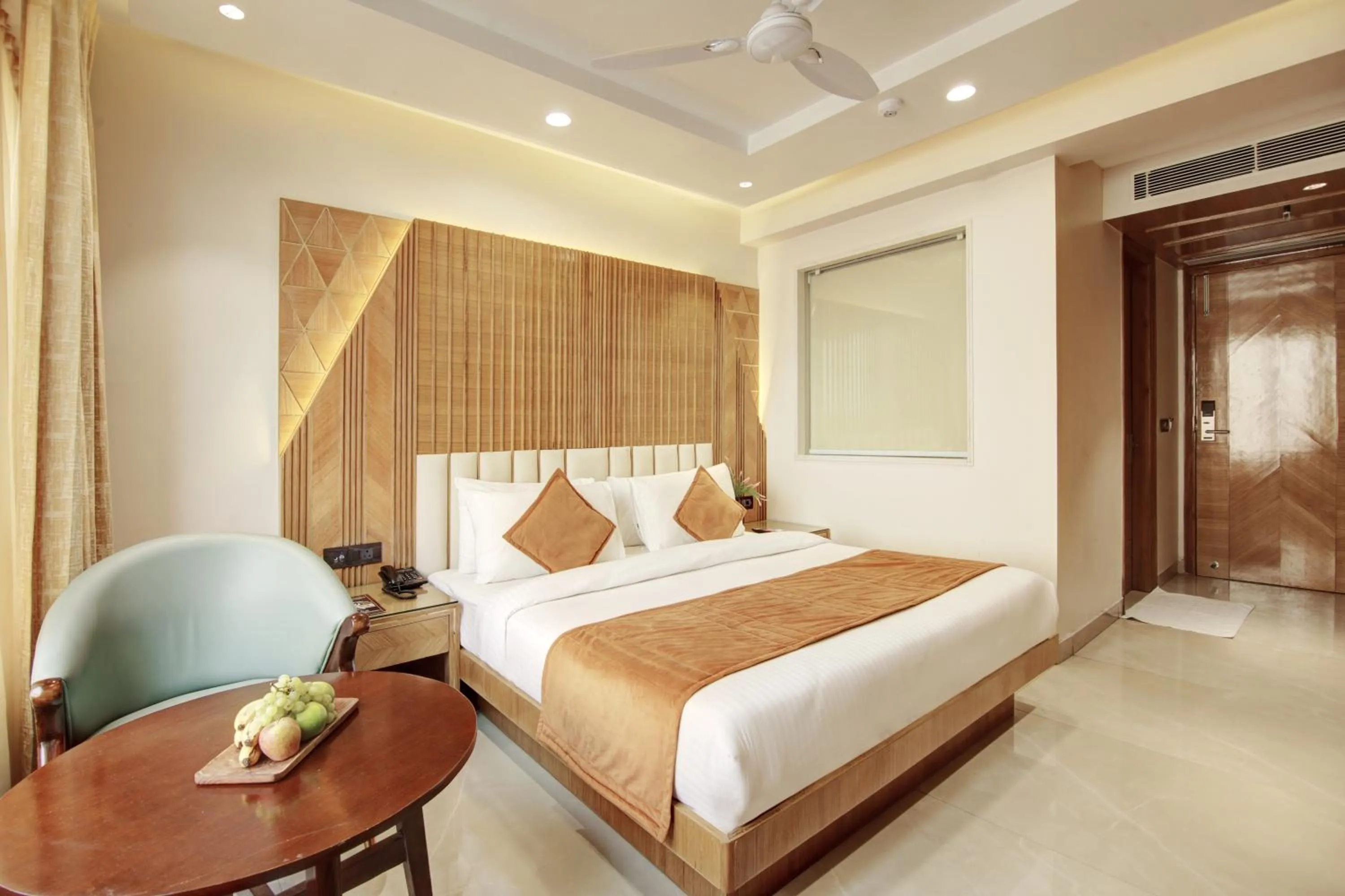 Bedroom, Bed in Hotel Krishna Plaza Just Near New Delhi Station And Connaught Place By M S Hospitality