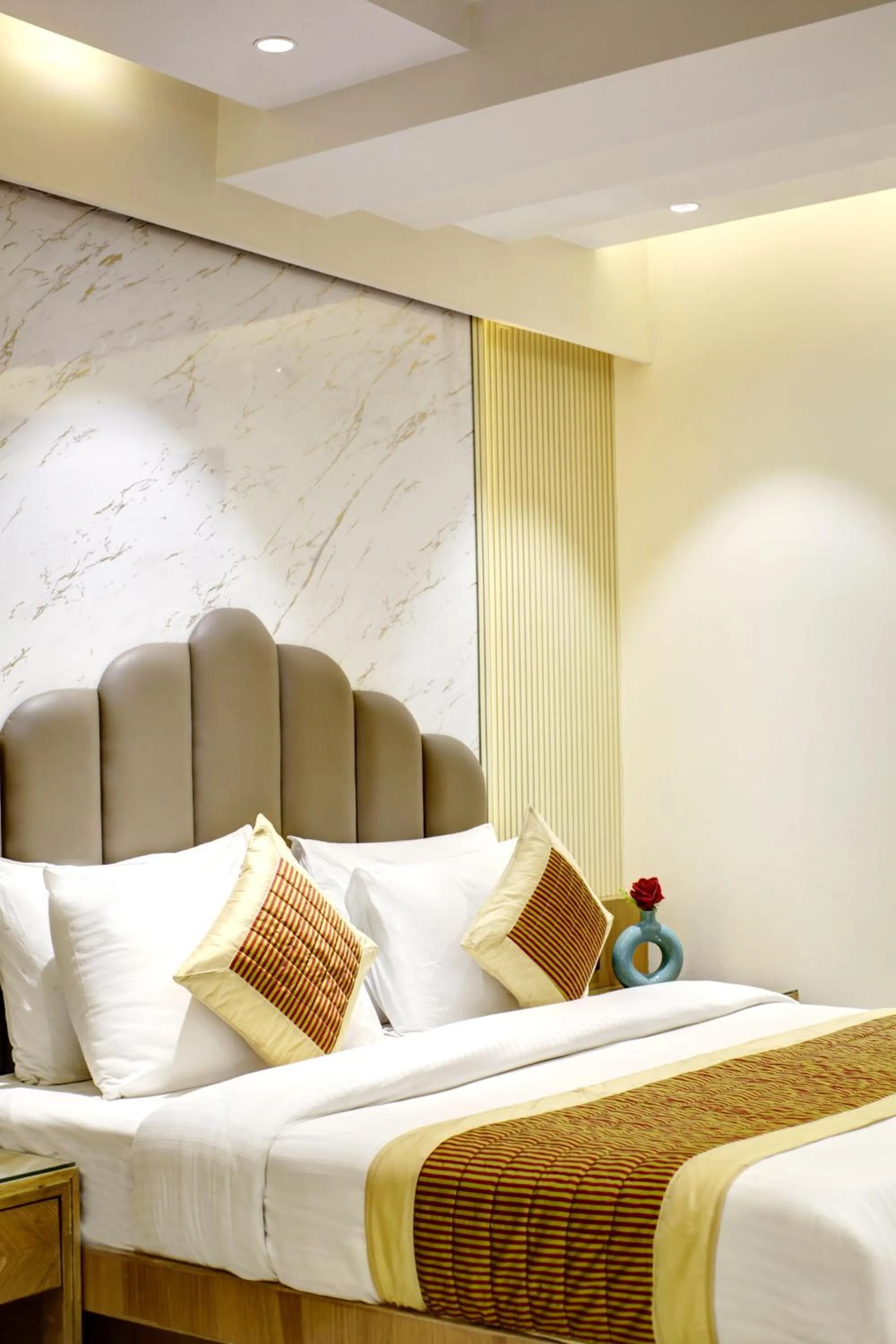 Bedroom, Bed in Hotel Krishna Plaza Just Near New Delhi Station And Connaught Place By M S Hospitality